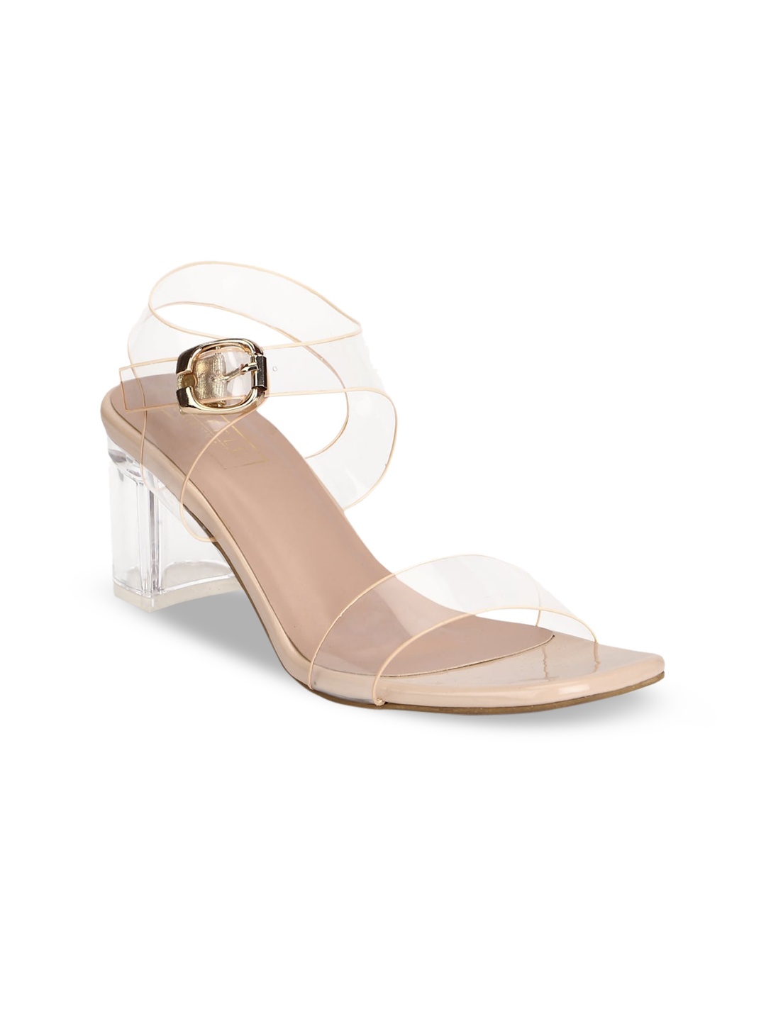 

Truffle Collection Women Nude-Coloured Block Sandals with Buckles