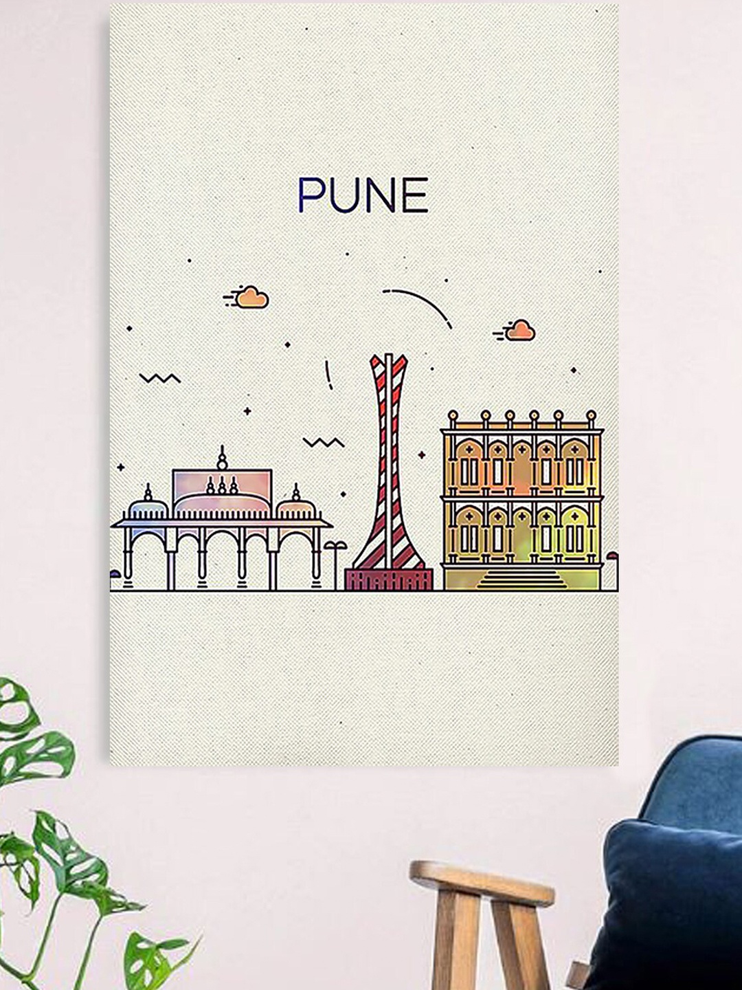 

Gallery99 Off-White Pune Canvas Unframed Painting