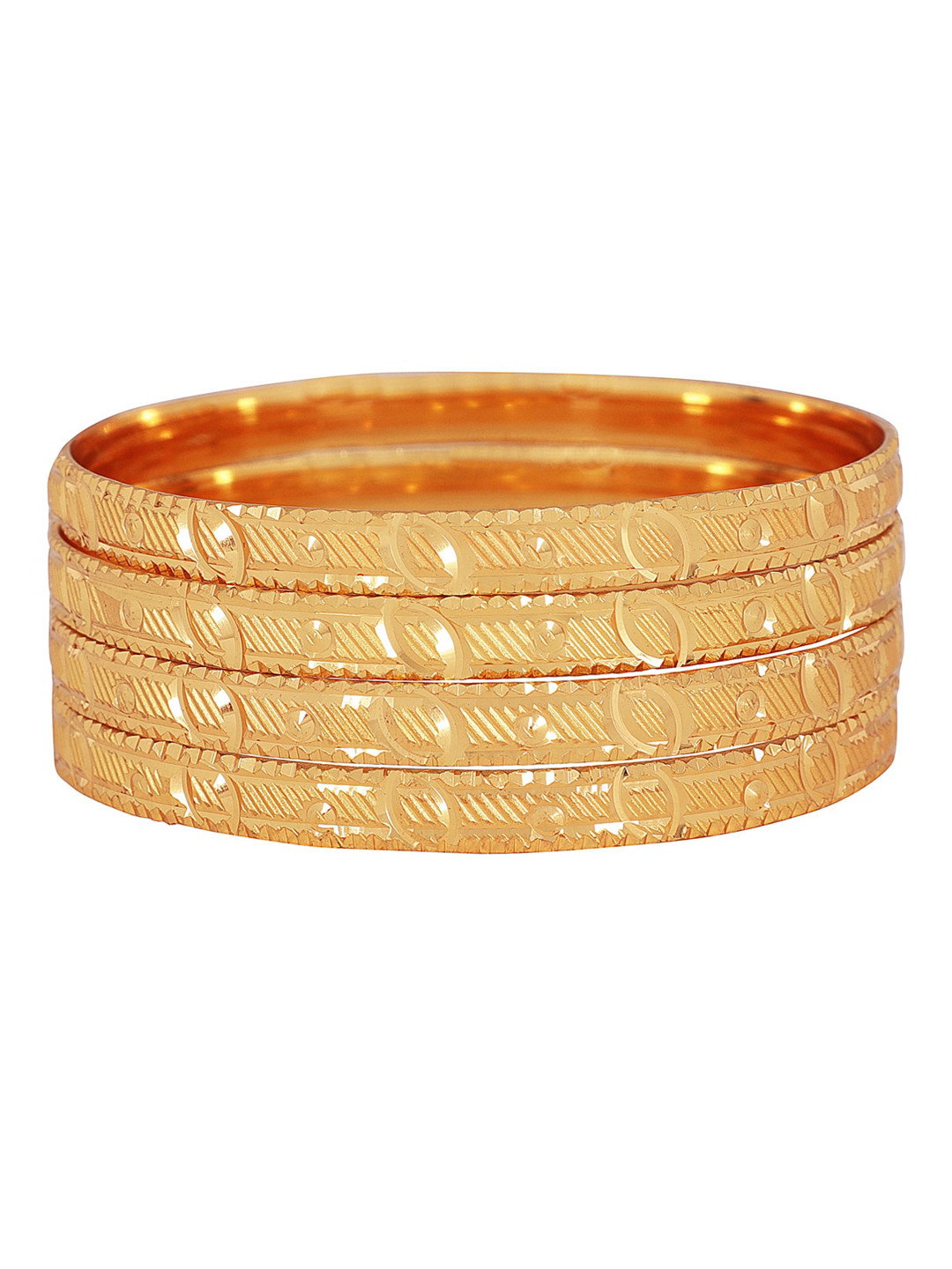 

Shining Diva Set Of 4 Gold-Plated Bangles