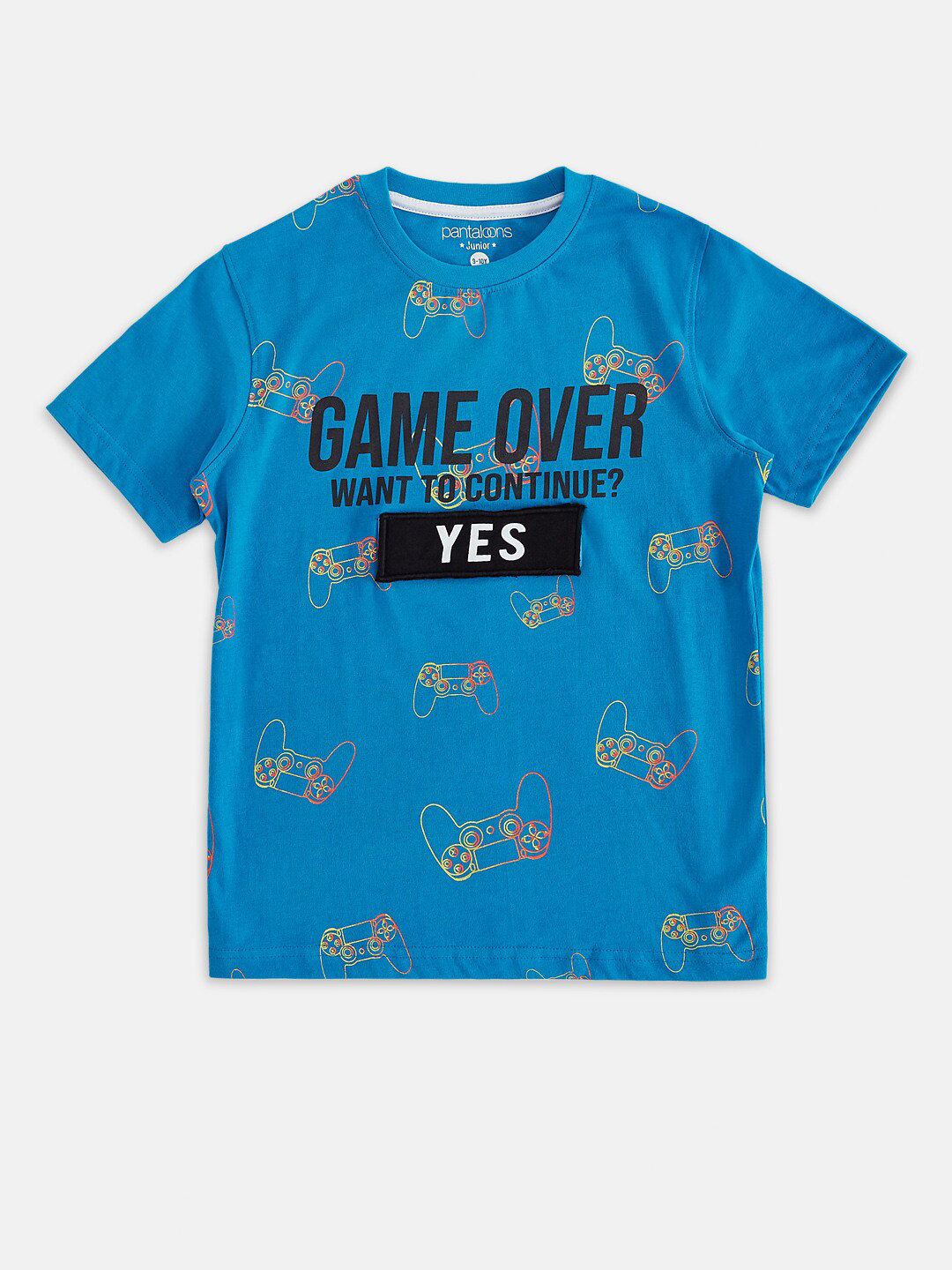 

Pantaloons Junior Boys Blue Typography Printed T-shirt