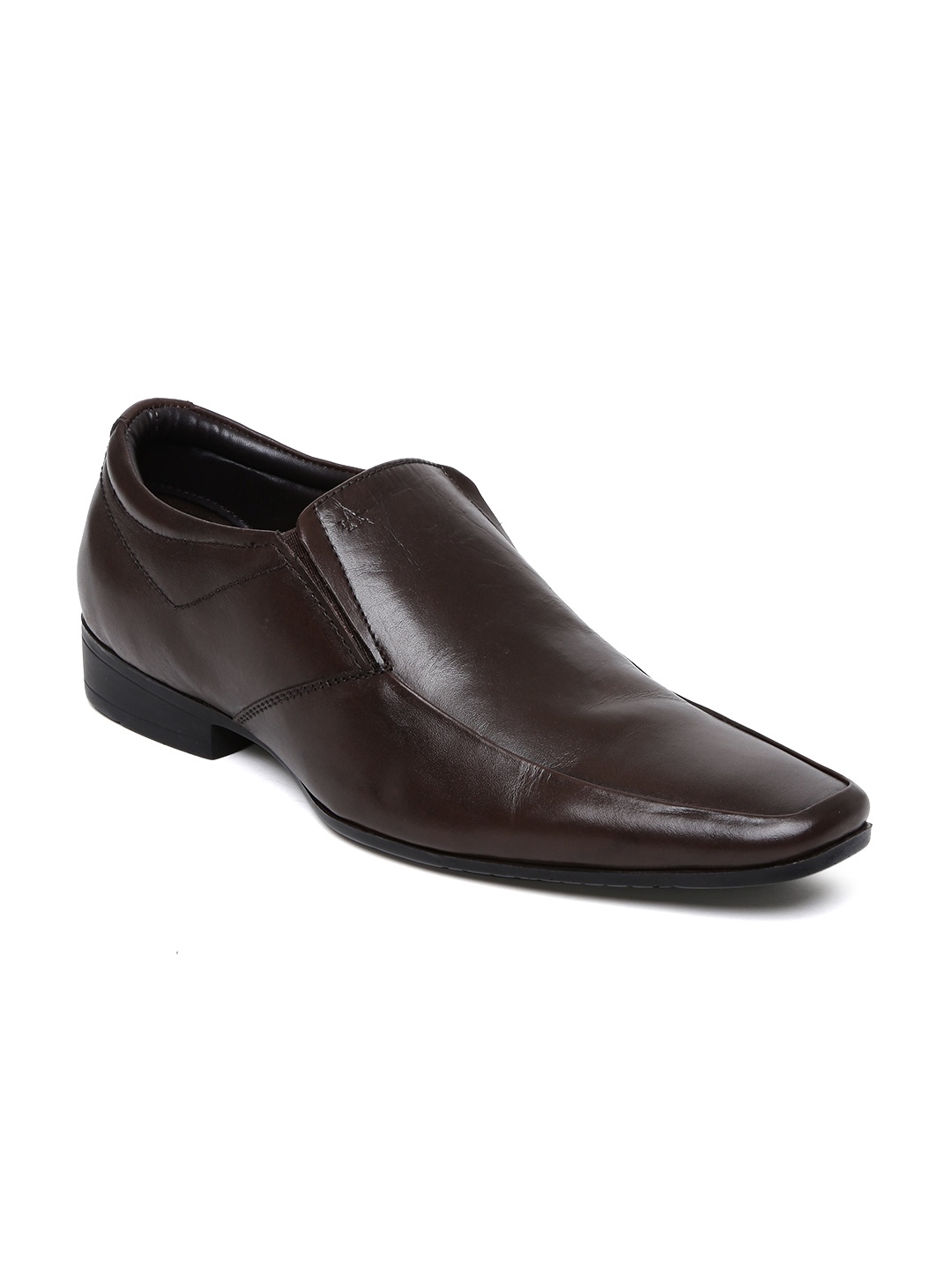 Arrow Men Brown Genuine Leather Semi-Formal Slip-Ons price Myntra ...