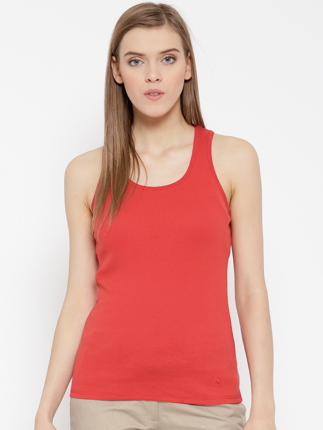 United Colors of Benetton Women Red Solid Tank Top price Myntra. Tops ...