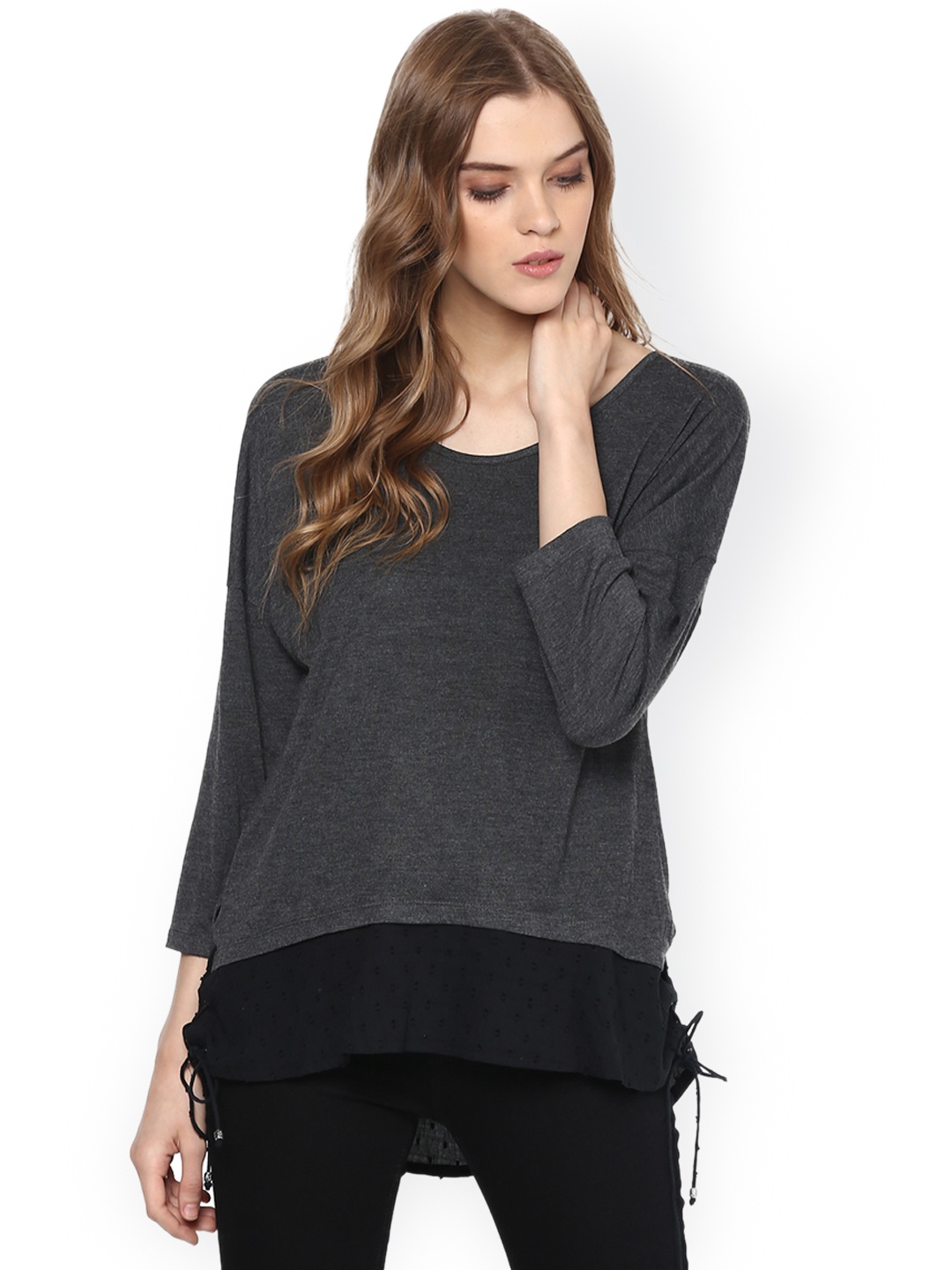 Sbuys Women Charcoal Grey Top price Myntra. Tops Deals at Myntra. Sbuys ...