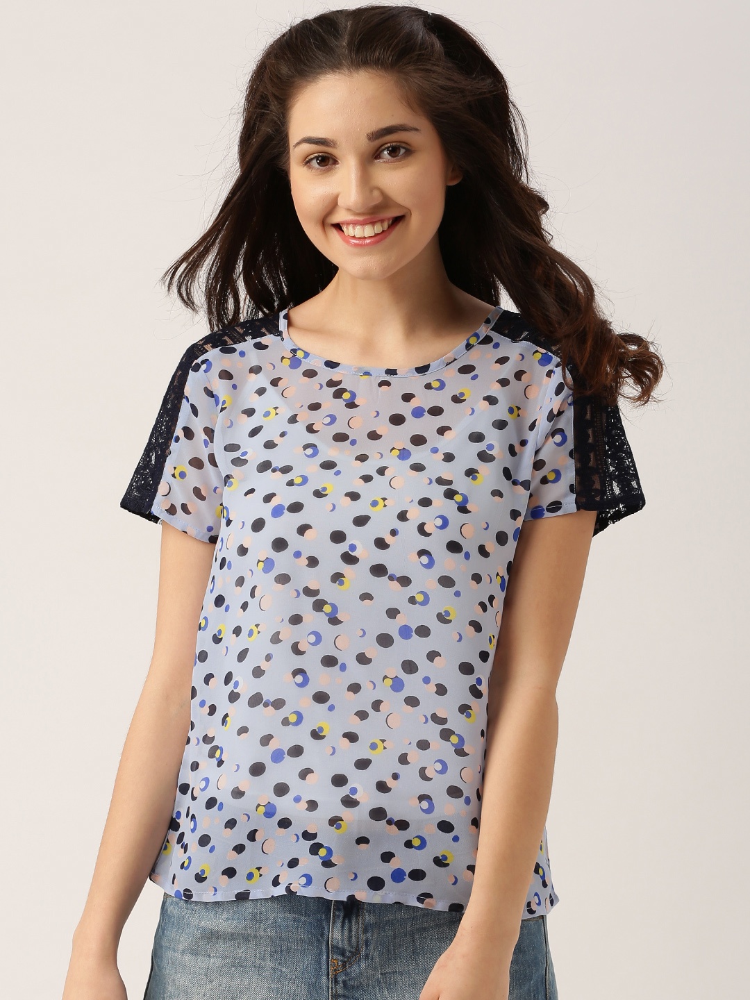 DressBerry Women Blue Printed Top price Myntra. Tops Deals at Myntra ...