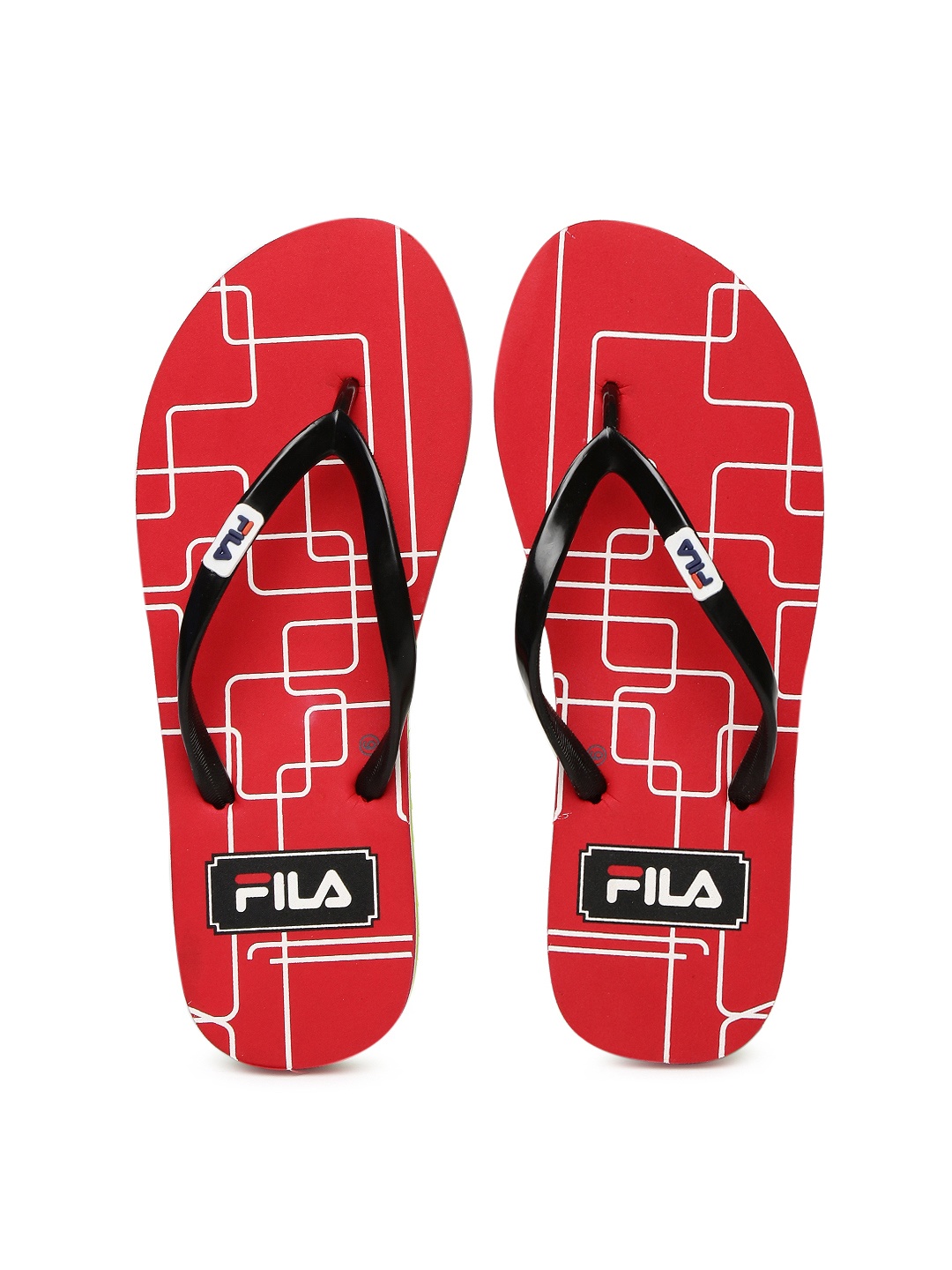 FILA Women Black & Red Printed Carola Flip-Flops FILA Flip Flops price ...