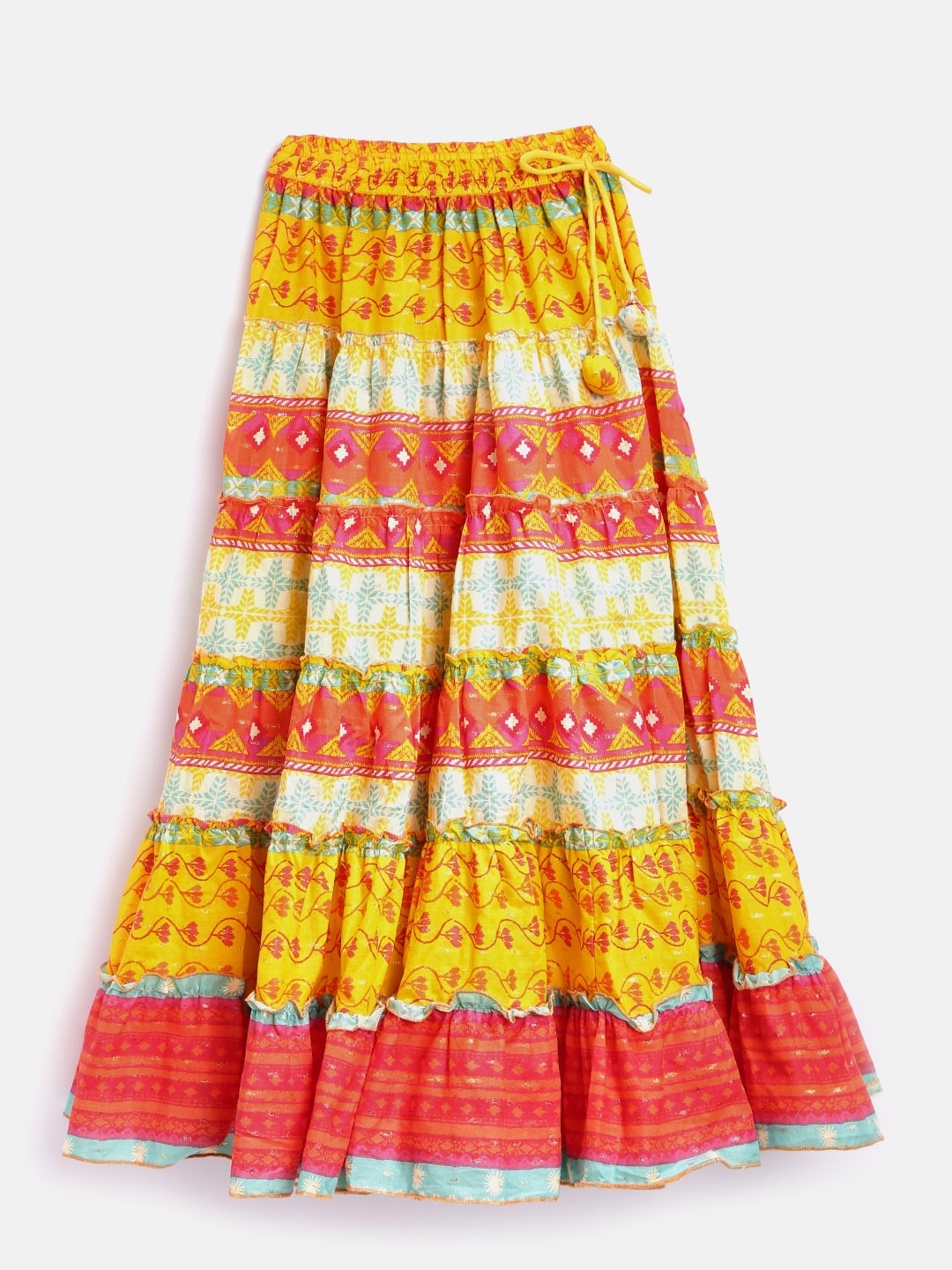 Biba Girls Multicoloured Ethnic Print Flared Maxi Skirt Biba Skirts ...
