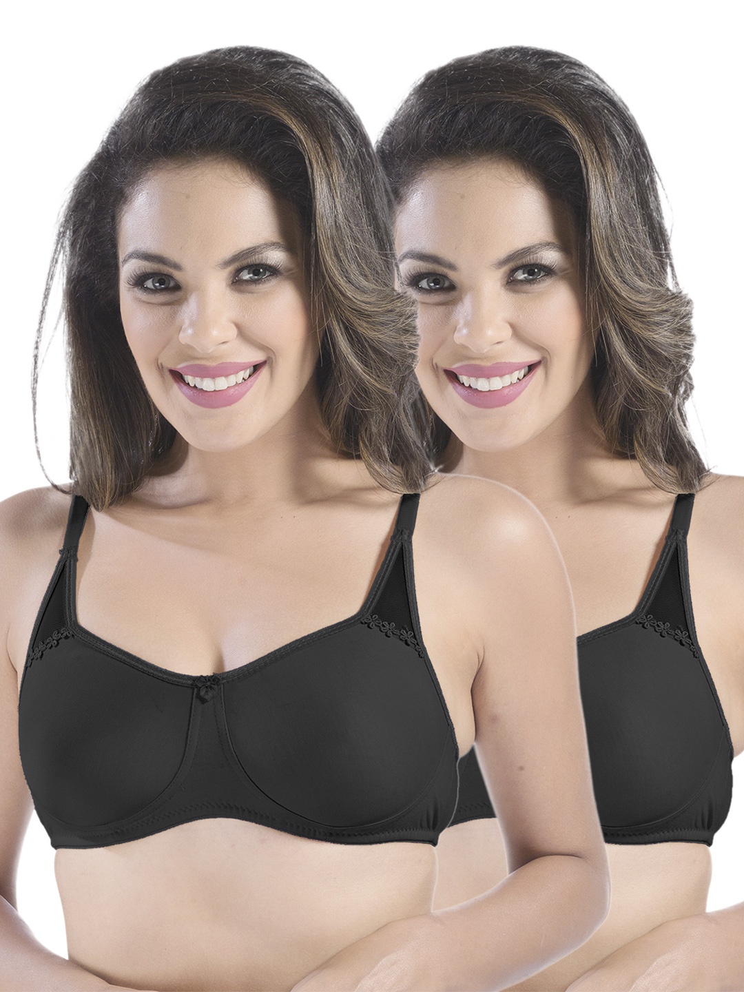 

Sonari Pack of 2 Full-Coverage Bras antra, Black