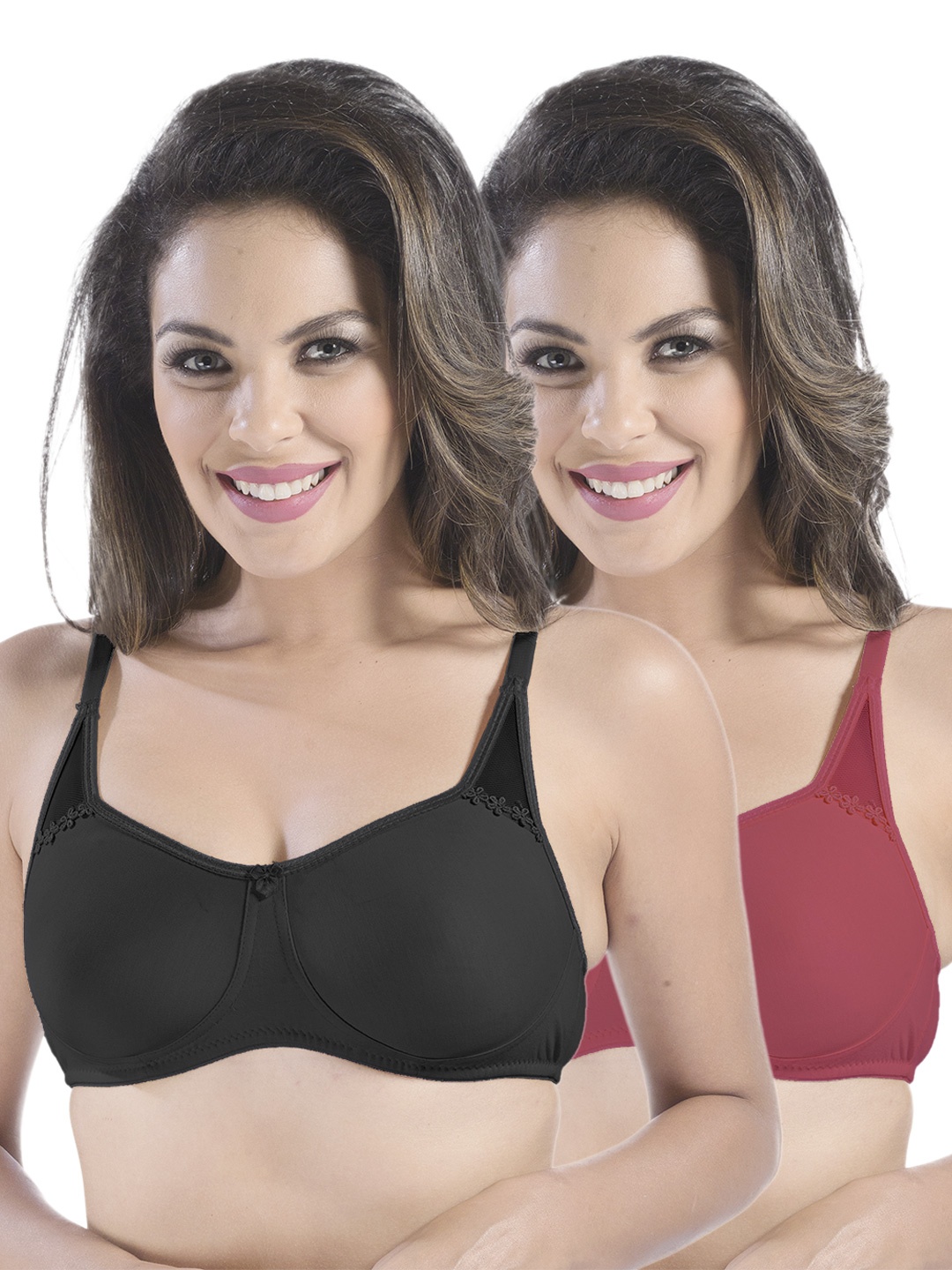 

Sonari Pack of 2 Full-Coverage Bras antra, Black