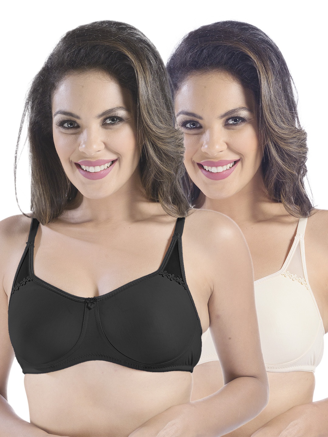 

Sonari Pack of 2 Full-Coverage Bras antra, Black