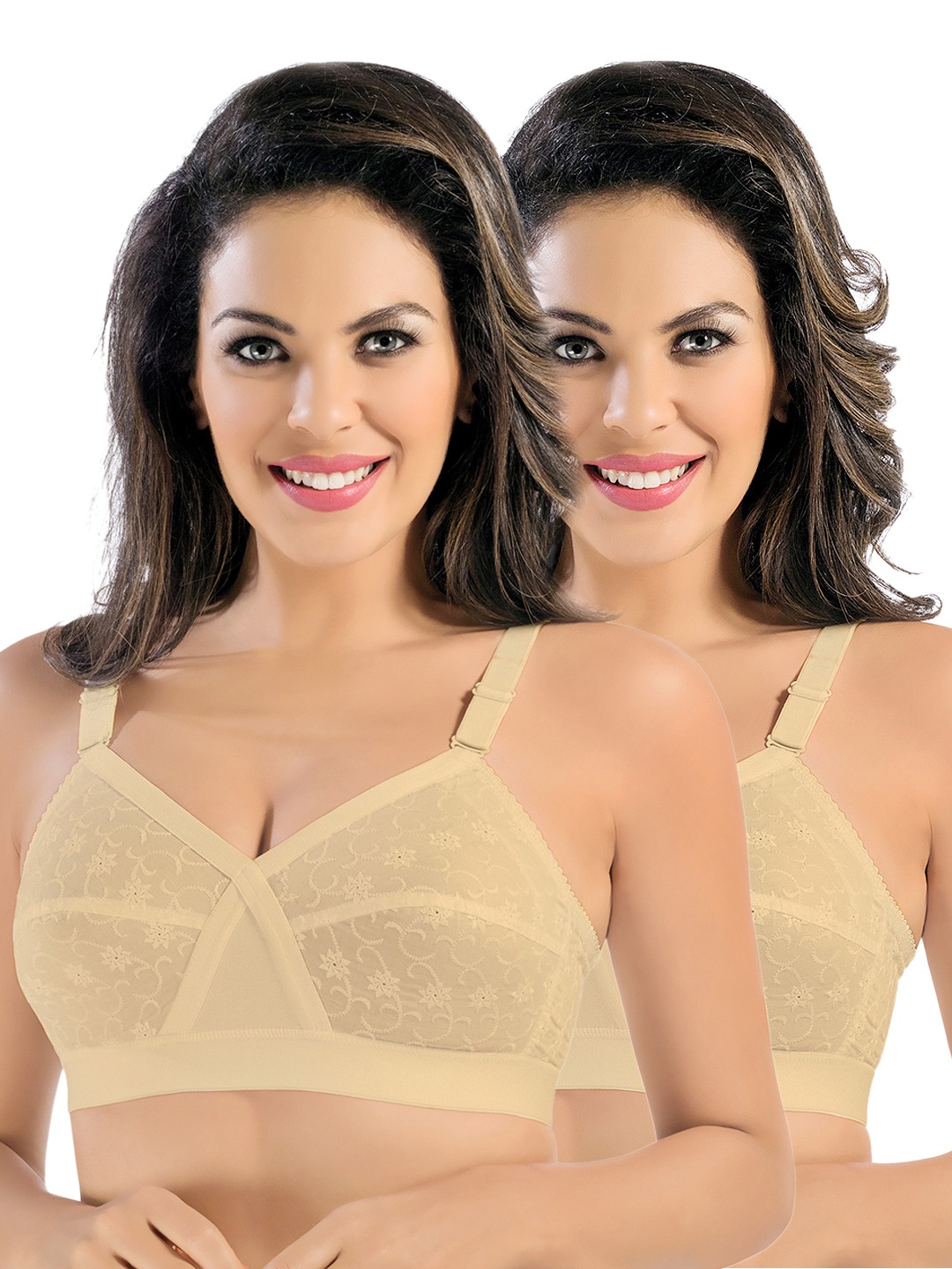 

Sonari Pack of 2 Full-Coverage Bras, Nude