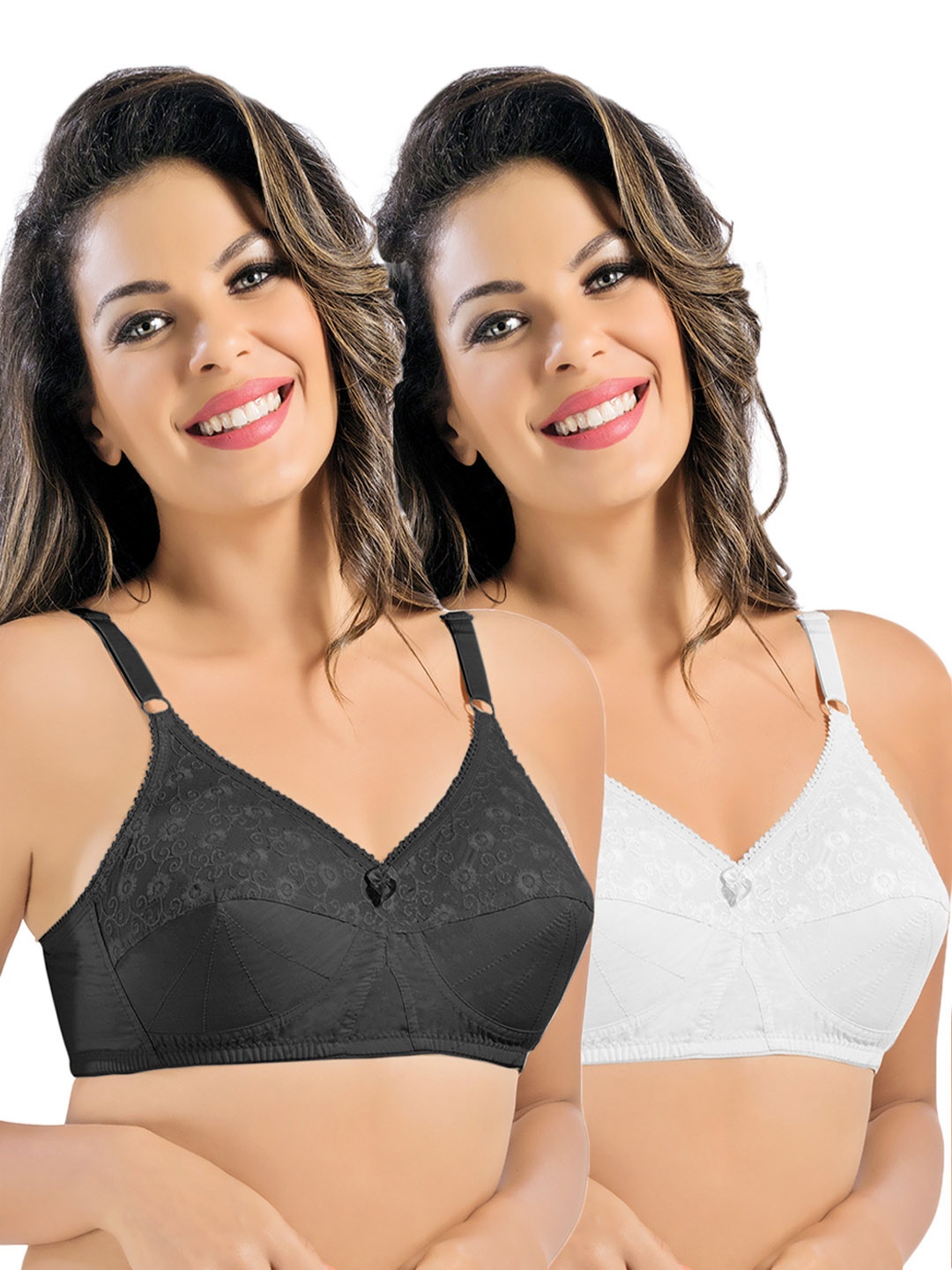 

Sonari Pack of 2 Full-Coverage Bras, Black