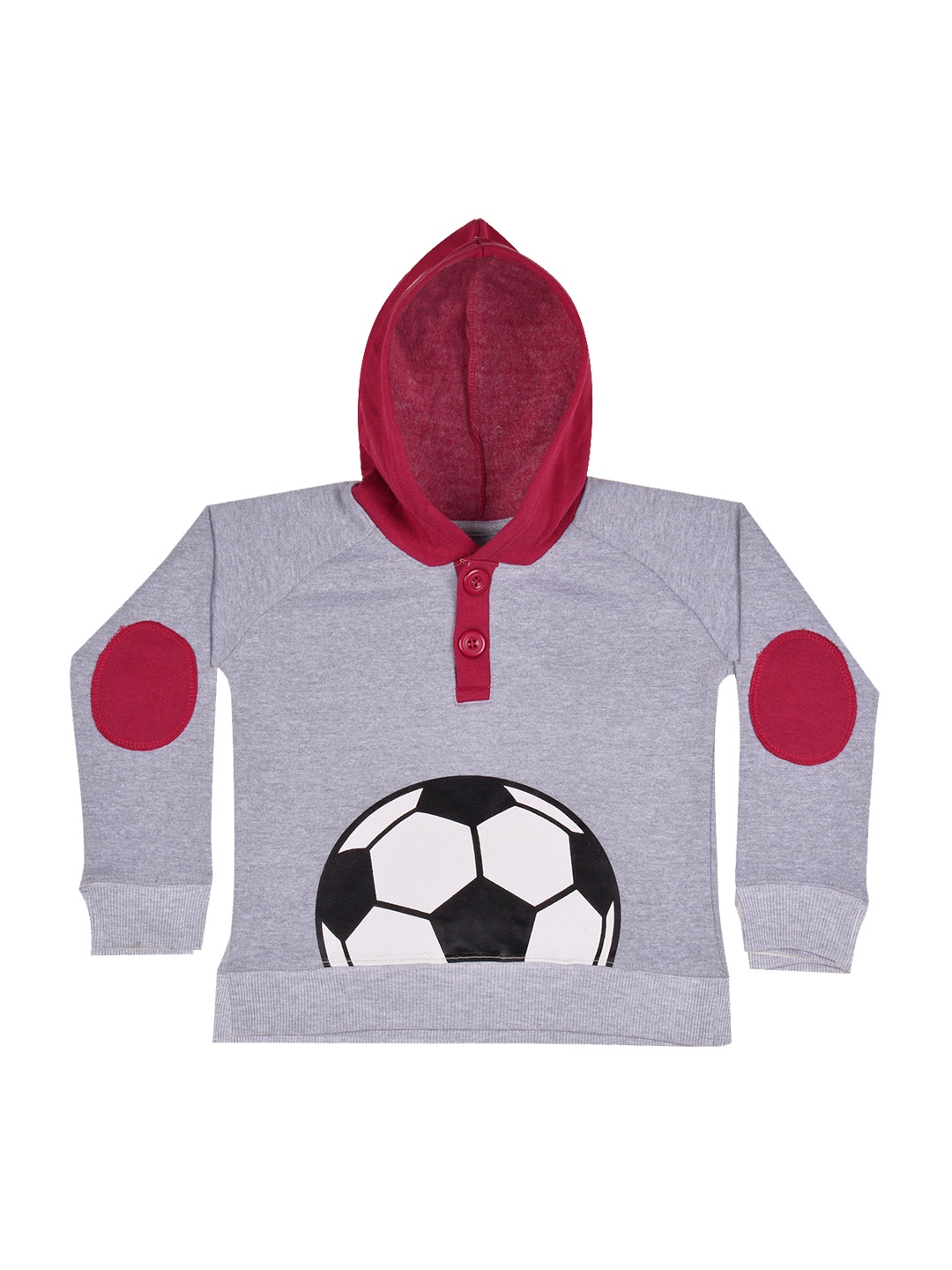 

GKIDZ Boys Grey Hooded Printed Sweatshirt