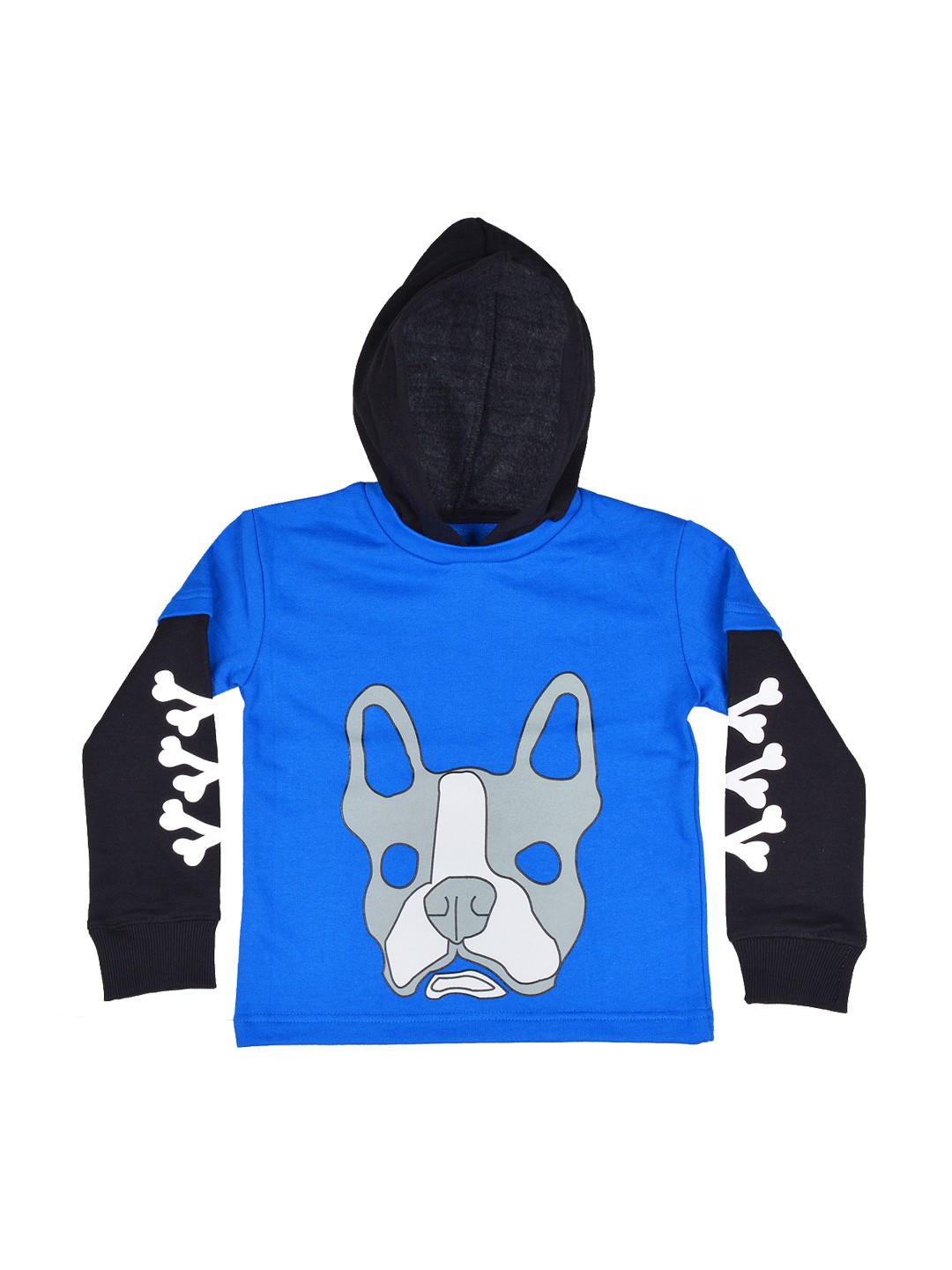 

GKIDZ Boys Blue Hooded Printed Sweatshirt