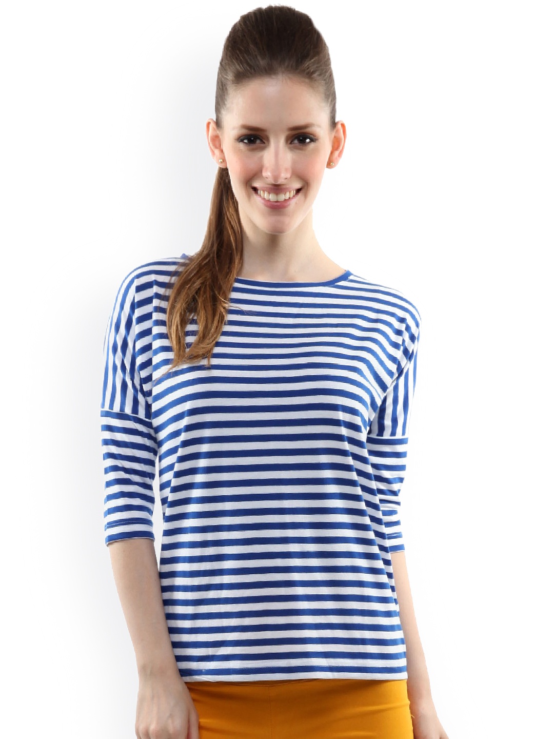 

Miss Chase White & Blue Striped Top