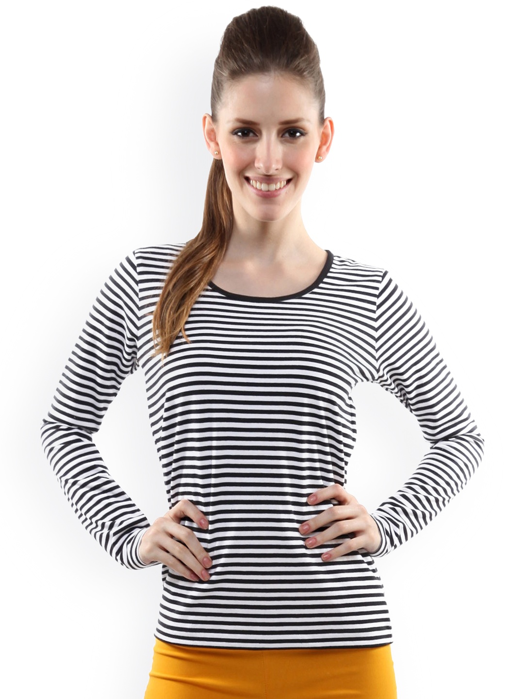 

Miss Chase Black & White Striped Top