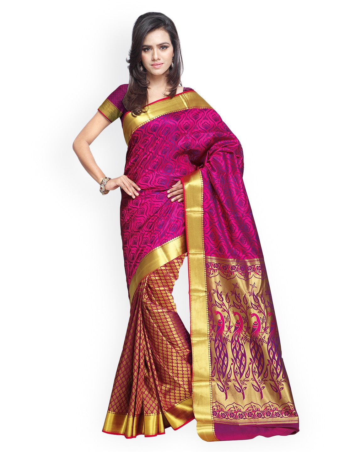 

Varkala Silk Sarees Pink Traditional Saree