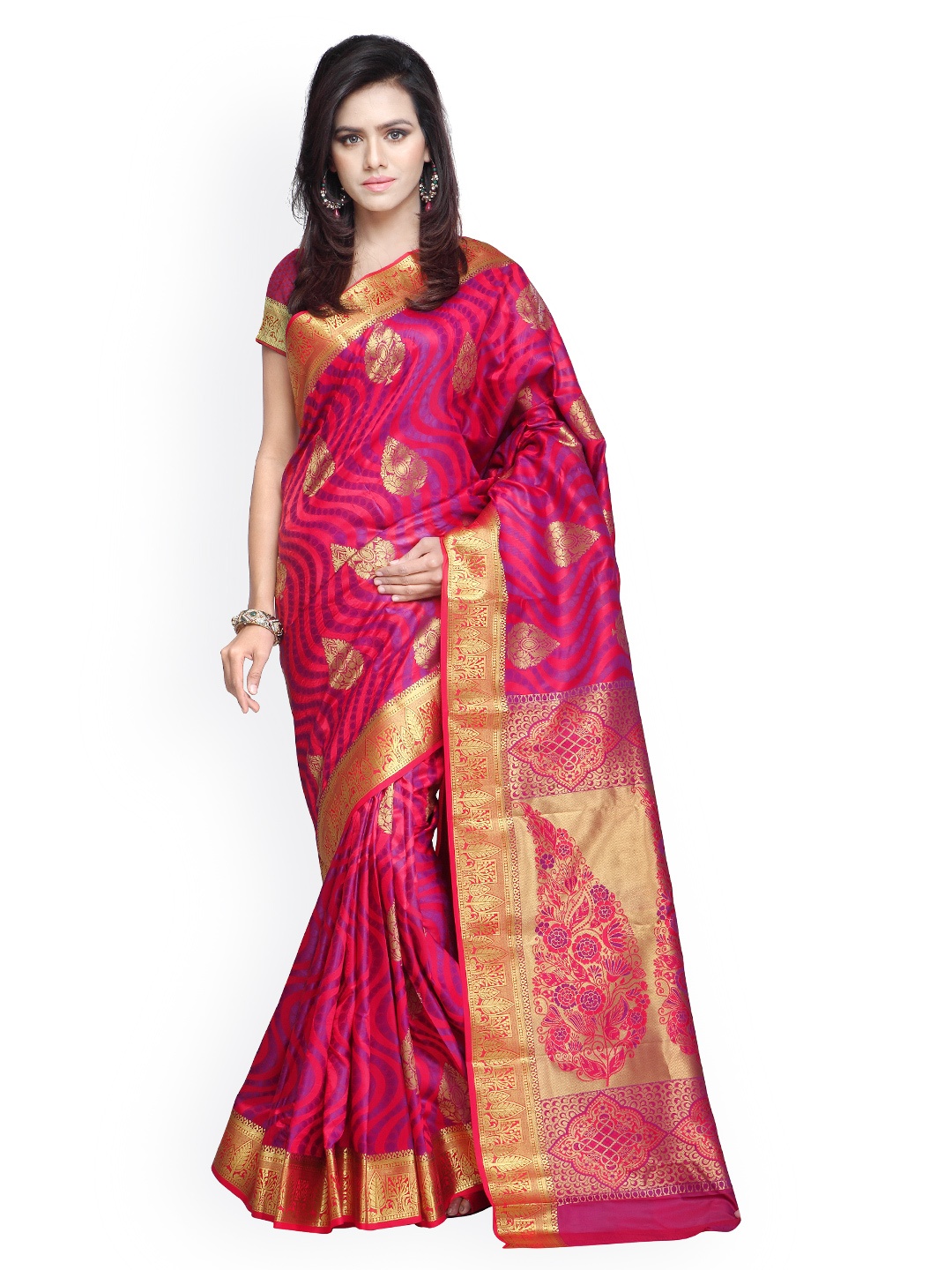 

Varkala Silk Sarees Red & Purple Art Silk & Jacquard Traditional Saree