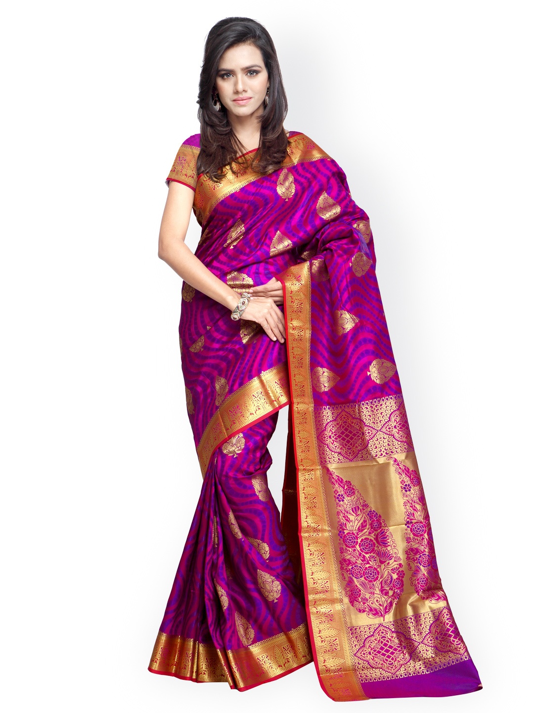 

Varkala Silk Sarees Pink & Purple Jacquard & Art Silk Traditional Saree