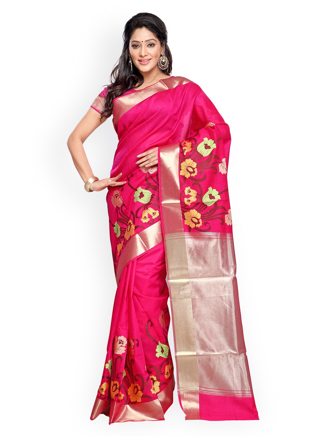 

Varkala Silk Sarees Pink Traditional Saree