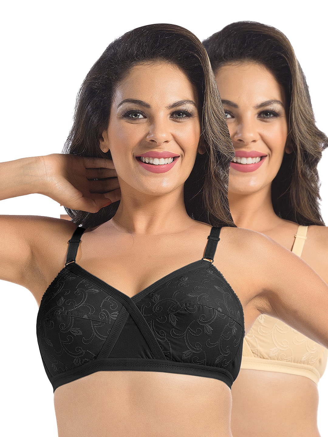 

Sonari Pack of 2 Full-Coverage Bras, Black