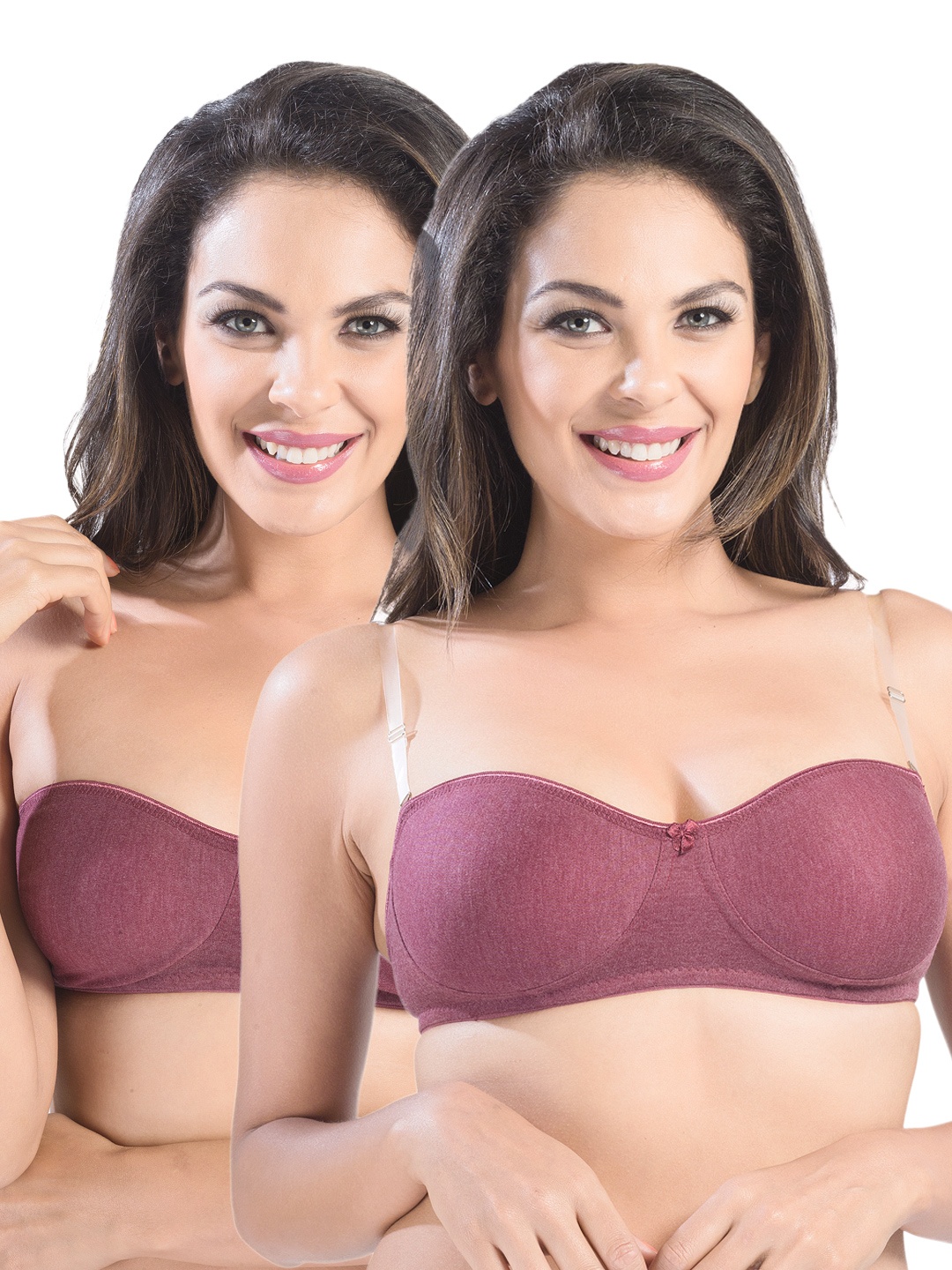 

Sonari Pack of 2 Balconette Bras ell18, Maroon