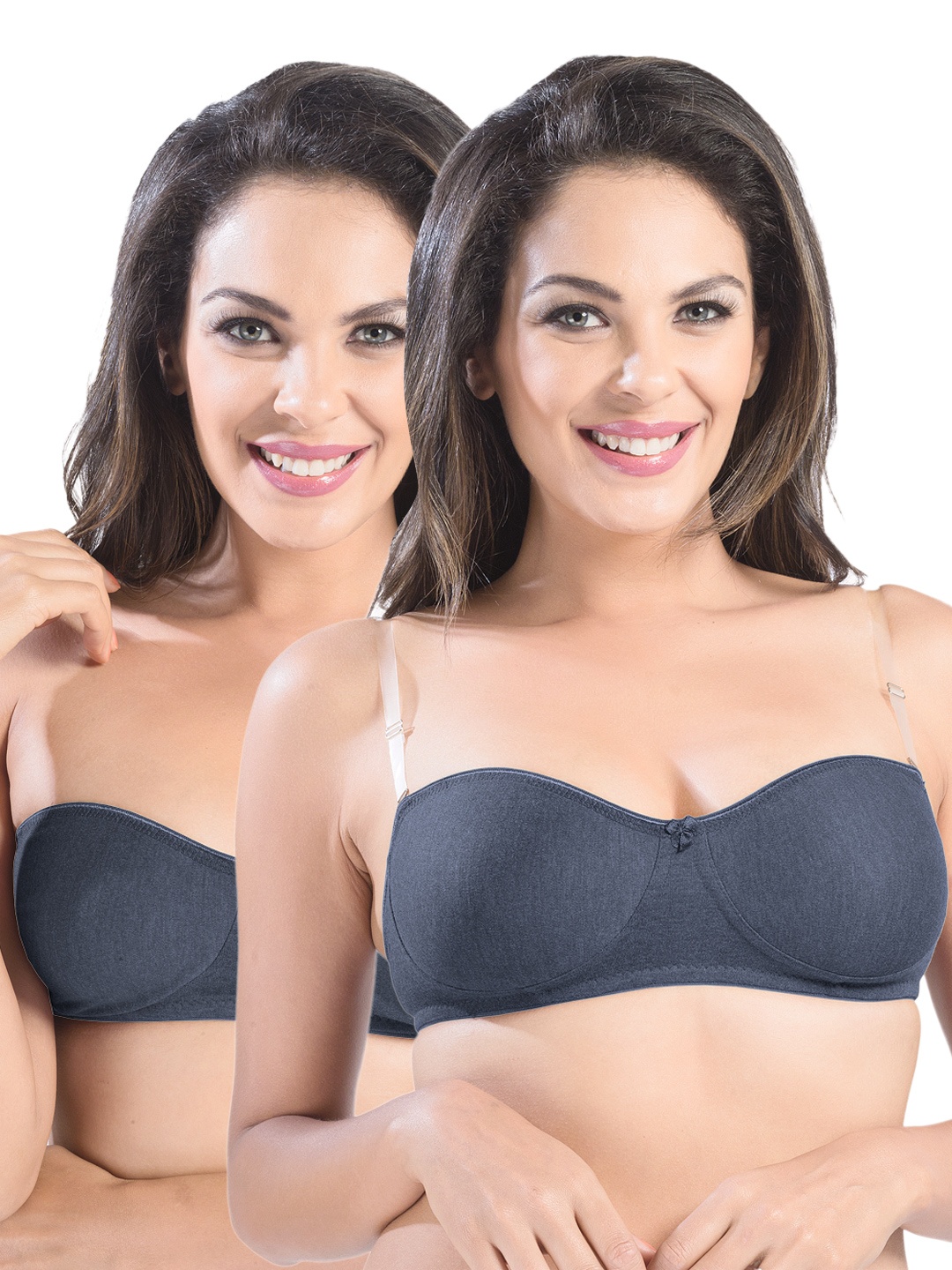 

Sonari Pack of 2 Balconette Bras ell18, Navy blue