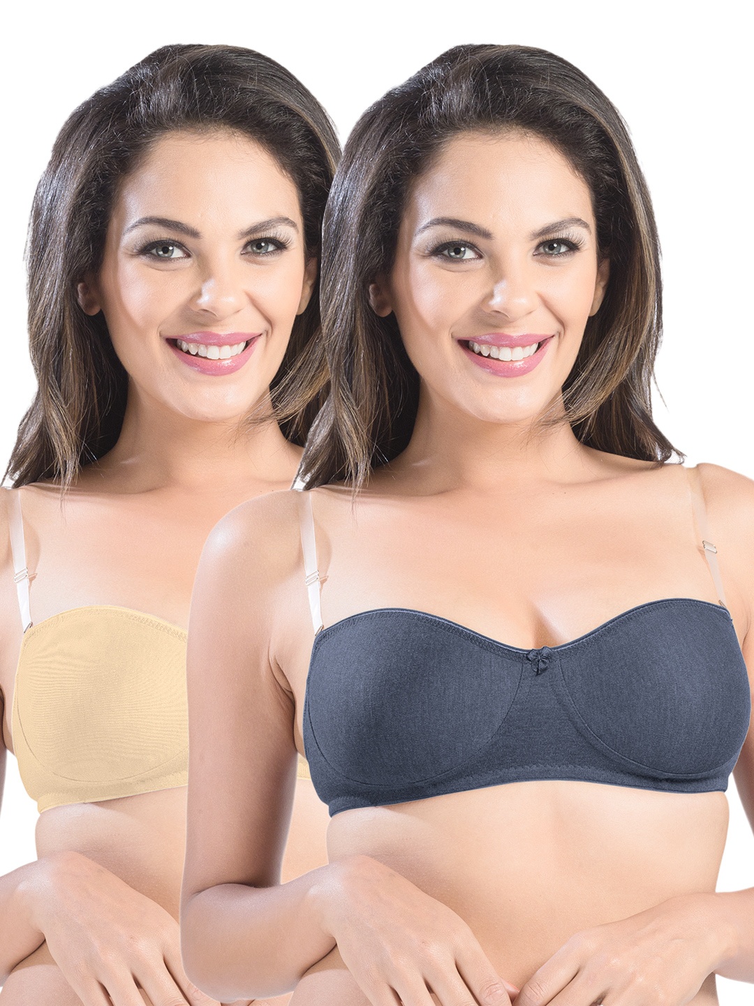 

Sonari Pack of 2 Balconette Bras ell18, Navy blue