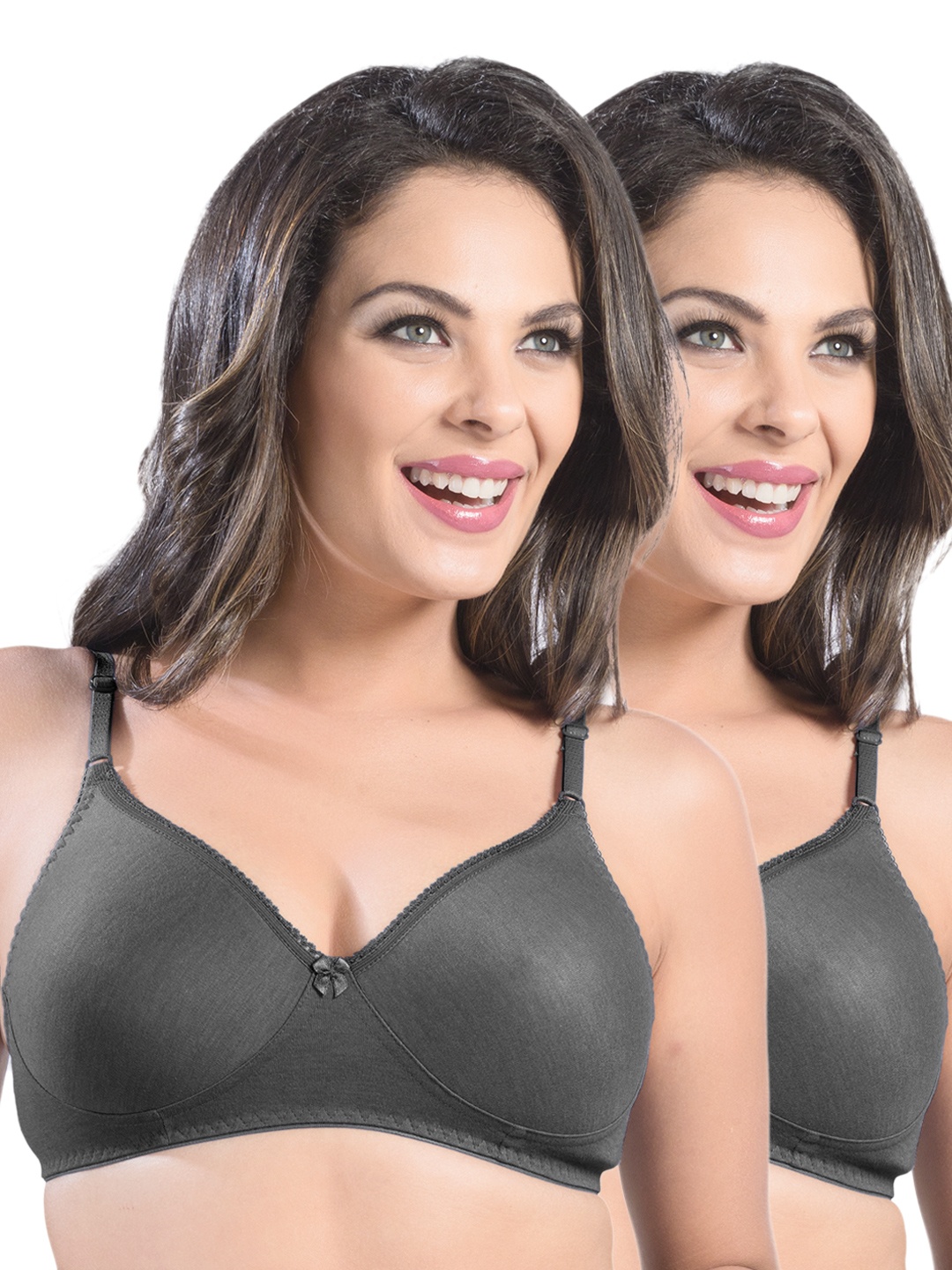 

Sonari Pack of 2 Full-Coverage Bras felong, Black