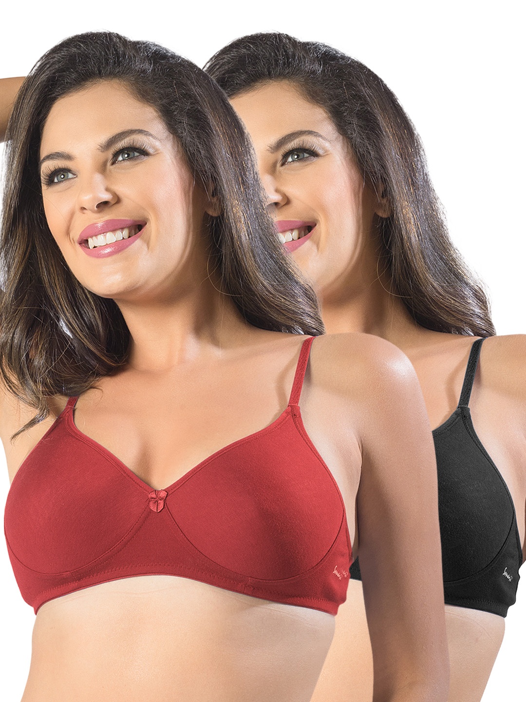 

Sonari Pack of 2 Full-Coverage T-shirt Bras, Black