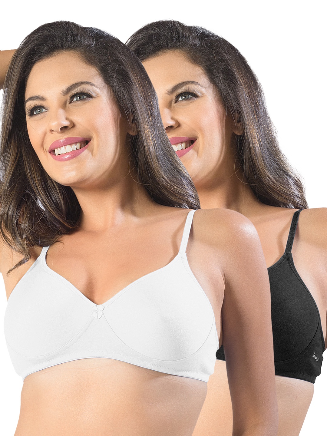 

Sonari Pack of 2 Full-Coverage T-shirt Bras, Black