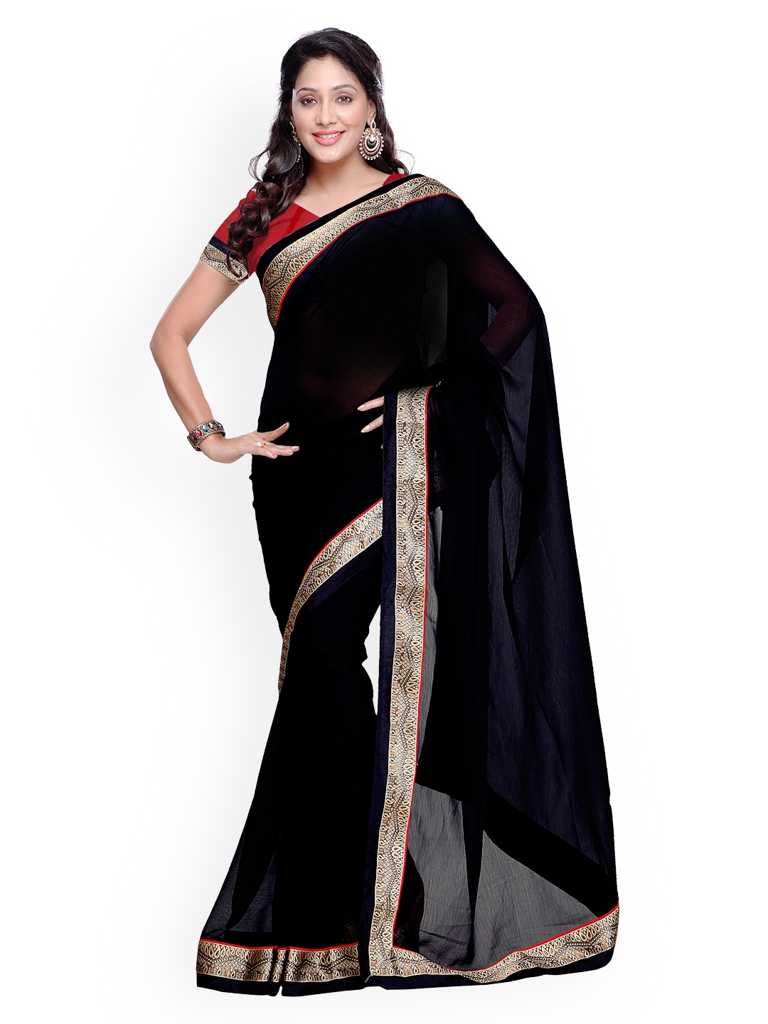 

Kalista Black Chiffon Saree