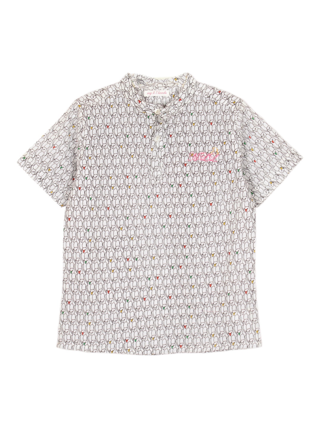 

My Little Lambs Boys White Birds Printed Short Kurta
