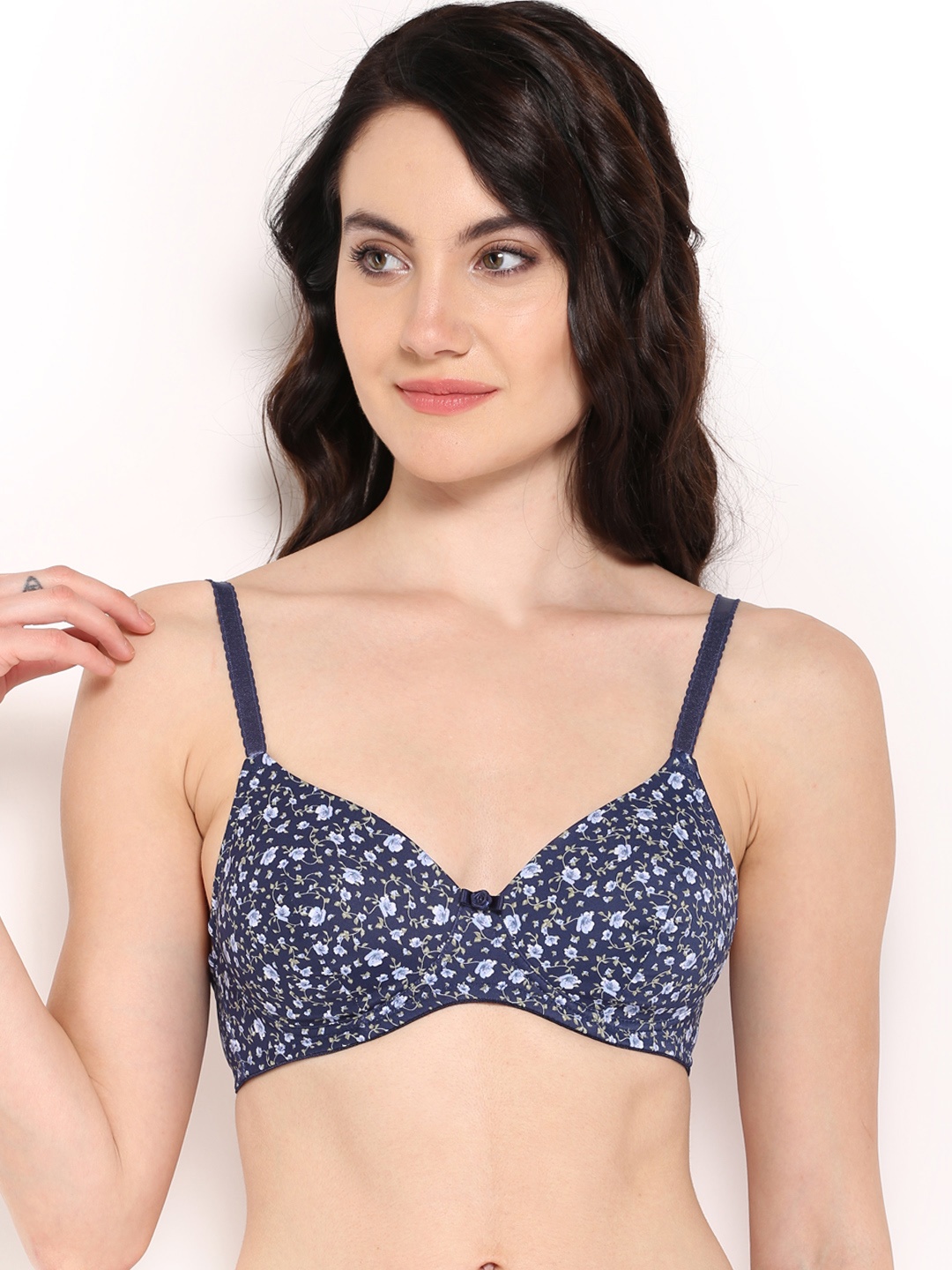 

Amante Printed Padded Wirefree Florette T-shirt Bra - BRA11201, Navy blue