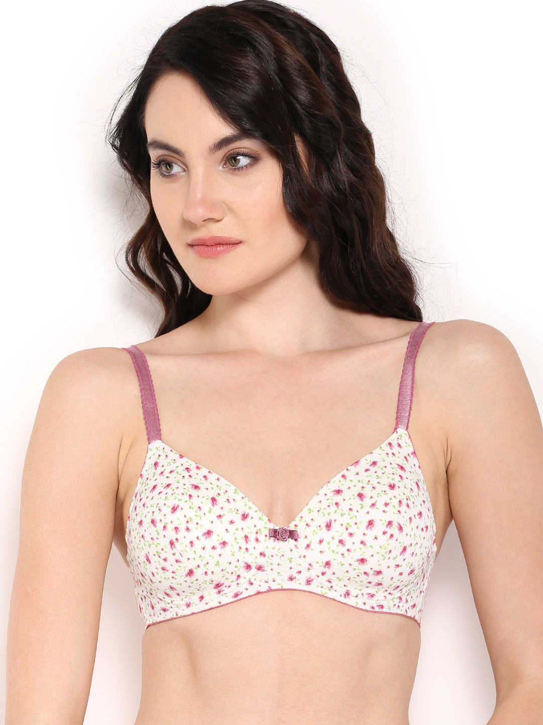 

Amante Printed Padded Wirefree Florette T-Shirt Bra - BRA11201, White