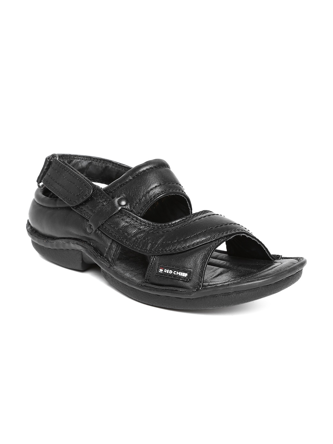 

Red Chief Men Black Leather Sandals