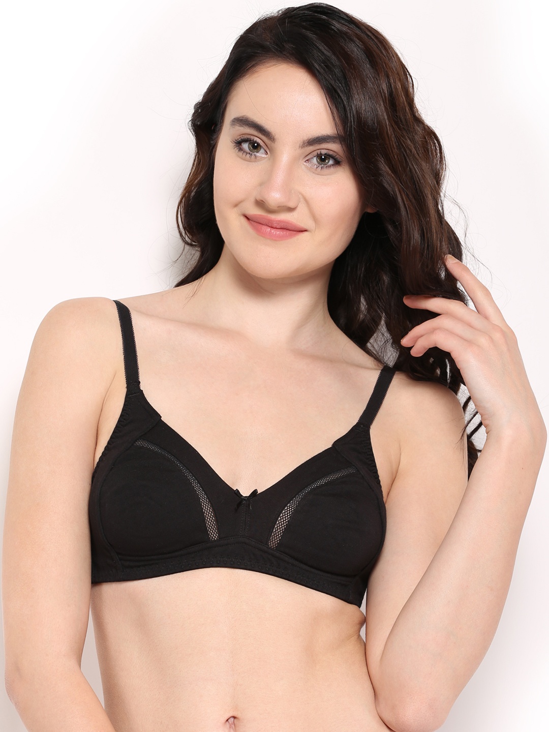 Amante Black Solid Non-Padded Non-Wired Everyday Cotton Bra10412