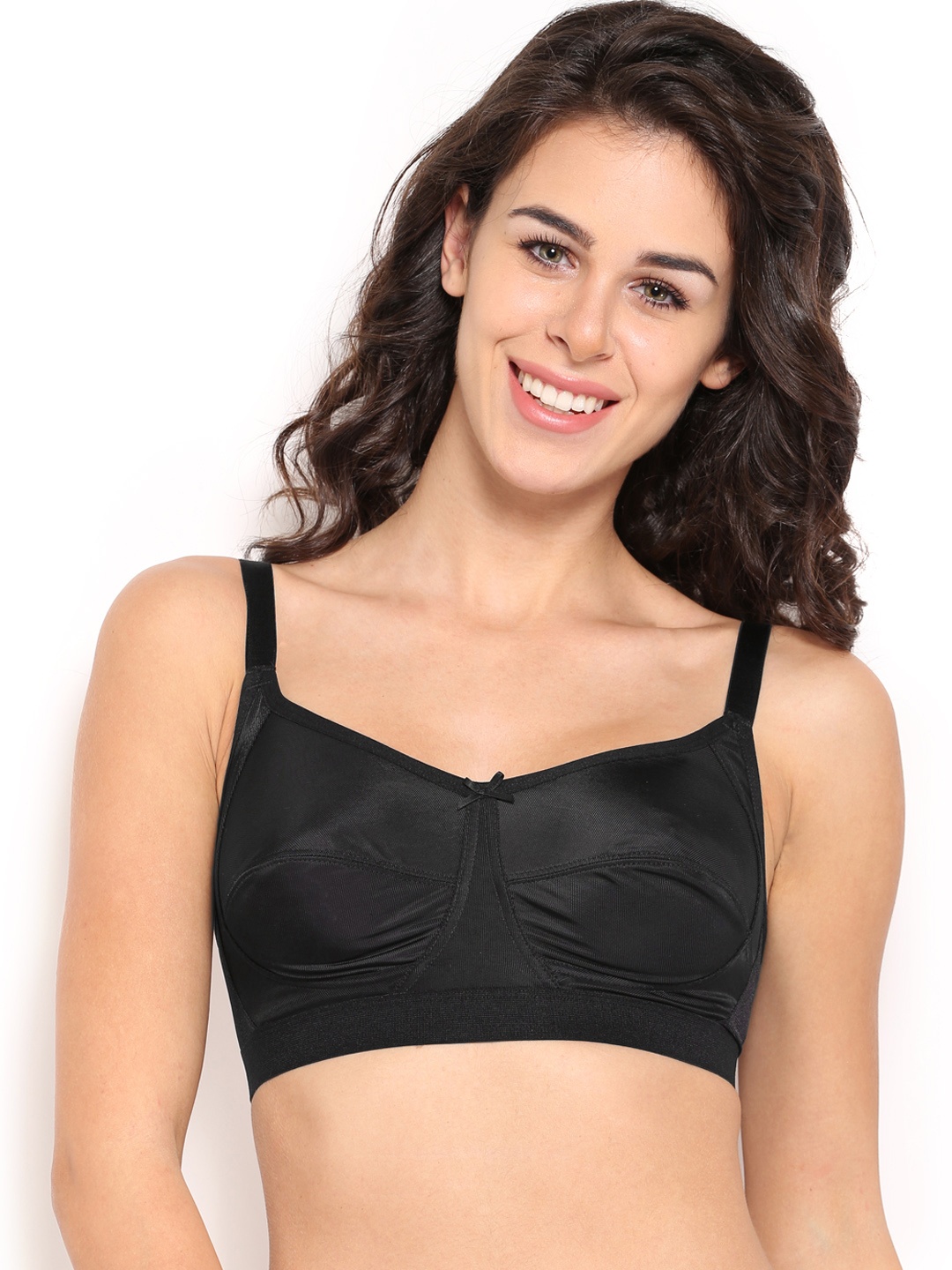 

Amante Solid Non Padded Wirefree All Day Super Support Bra - BRA10406, Black