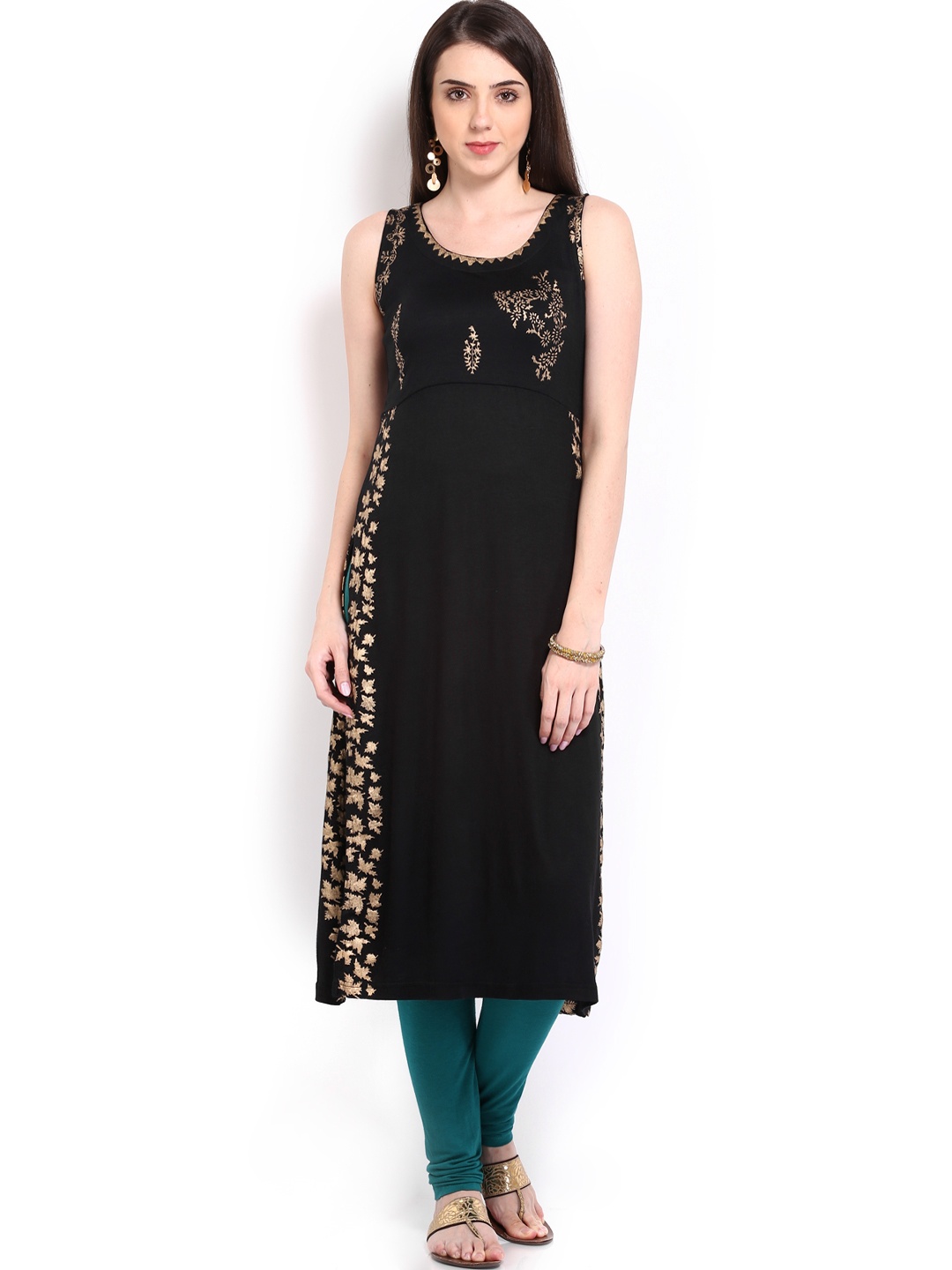 

Ira Soleil Black Printed Kurta