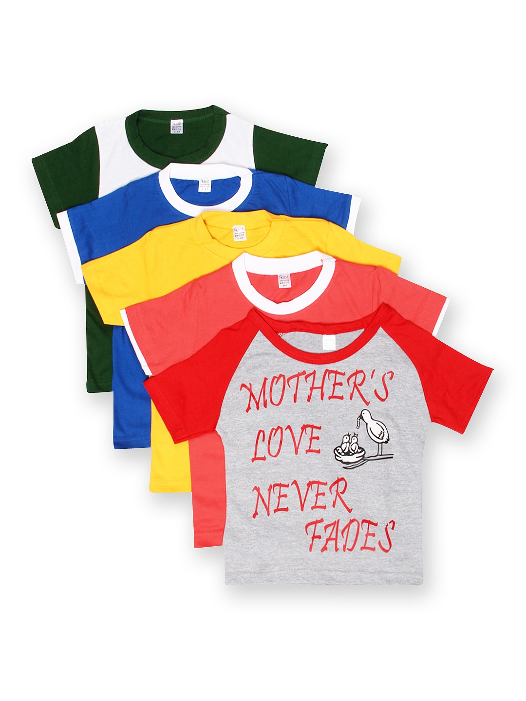

GKIDZ Boys Pack of 5 Printed Pure Cotton T-shirts, Multi