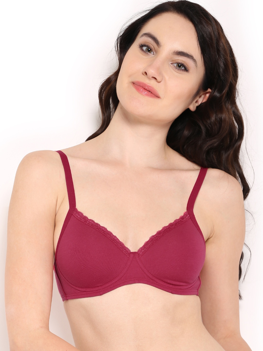 

Amante Solid Padded Wirefree Cotton Casual T-Shirt Bra - BRA10202, Red
