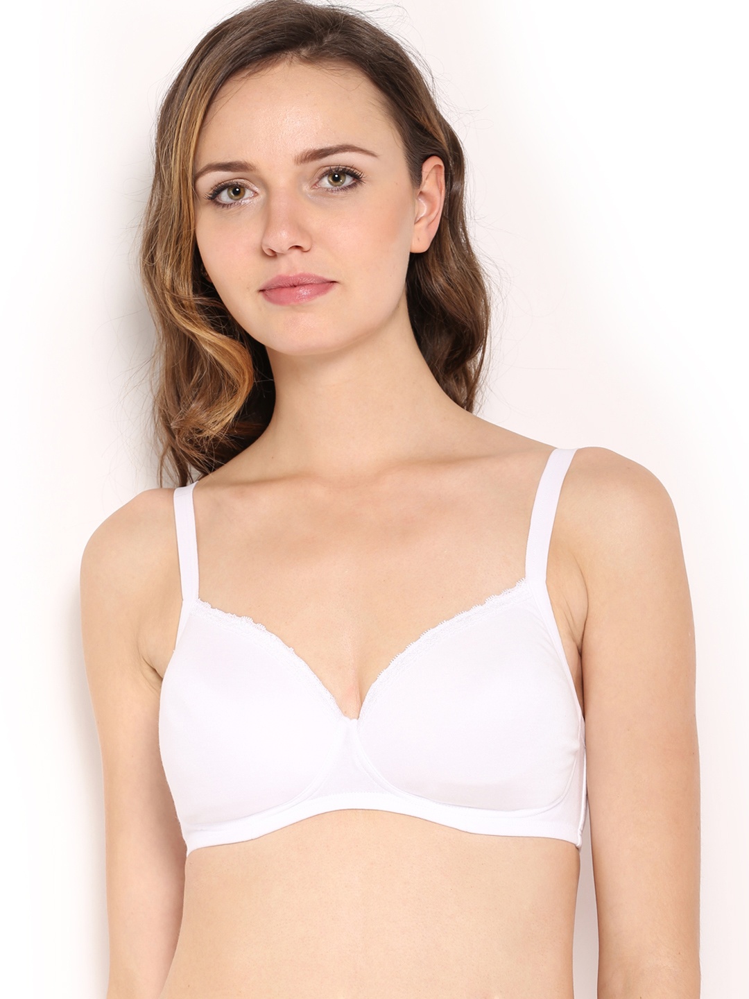 

Amante Solid Padded Wirefree Cotton Casual T-Shirt Bra - BRA10202, White