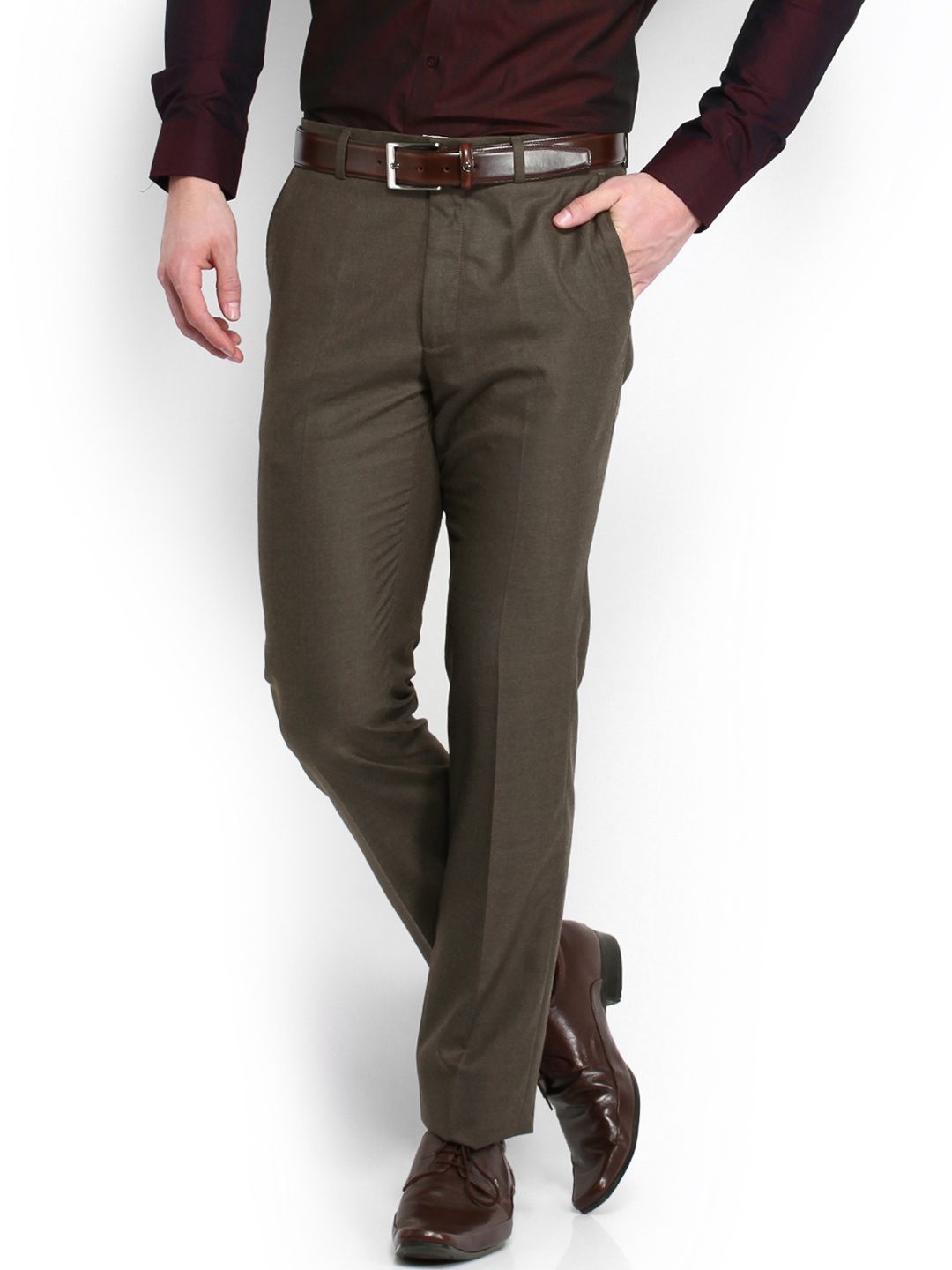 

Arrow New York Men Brown Tapered Fit Formal Trousers