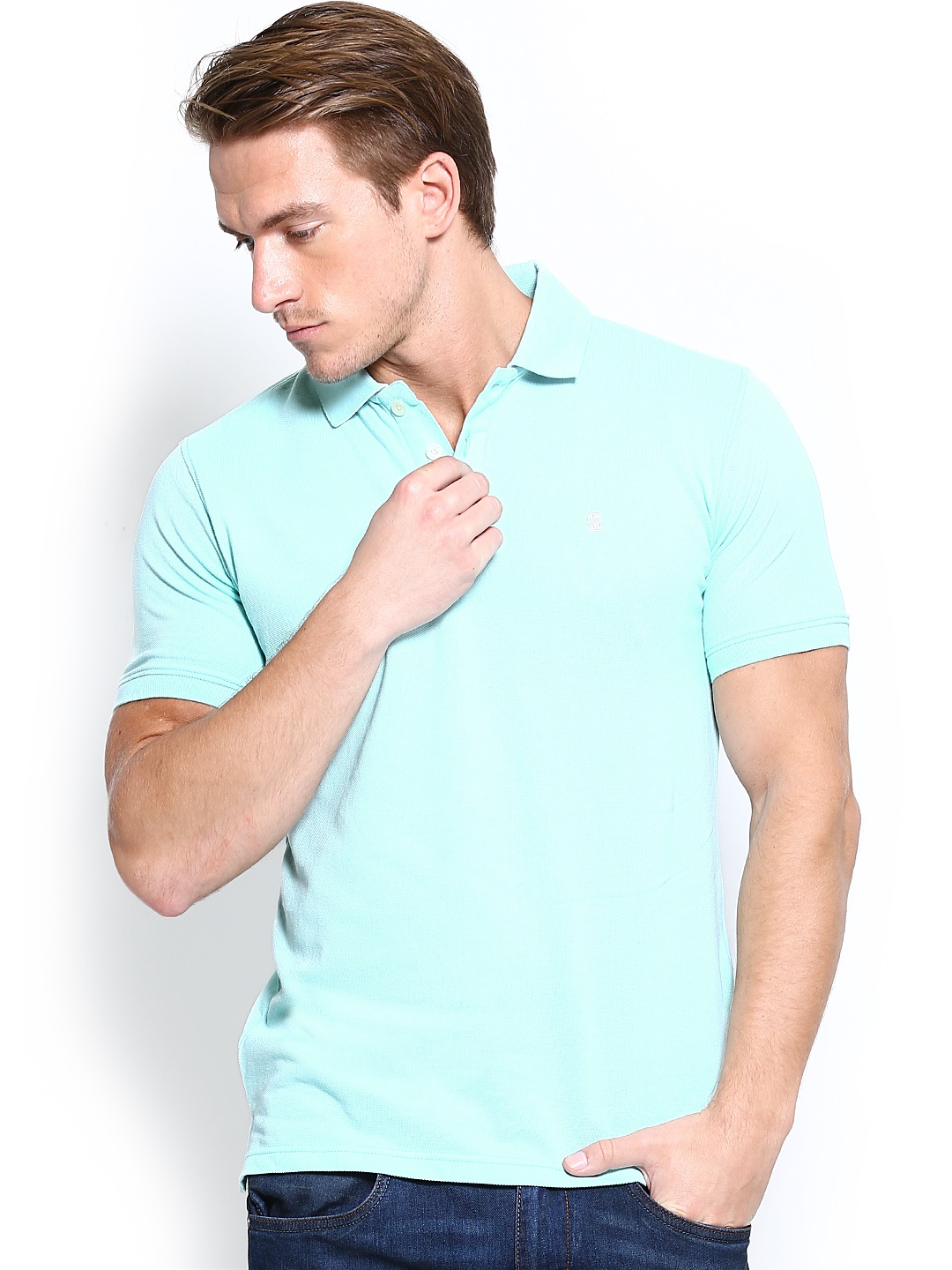 

IZOD Men Blue Polo Pure Cotton T-shirt