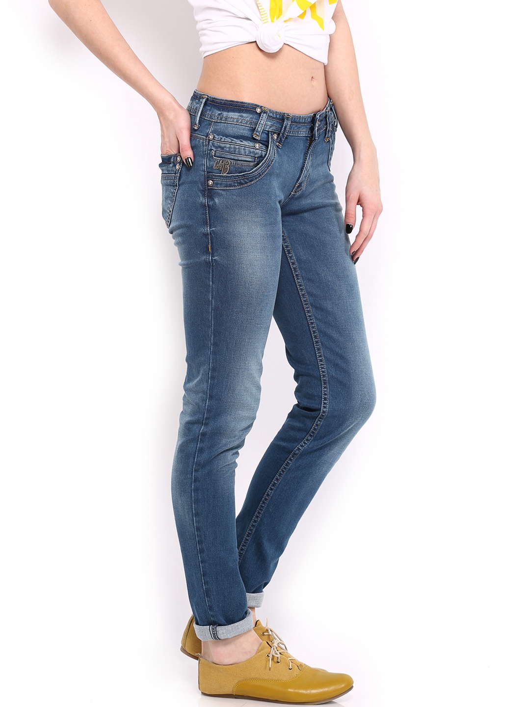 Myntra HRX Women Blue Straight Fit Jeans 495680 | Buy Myntra HRX Jeans ...