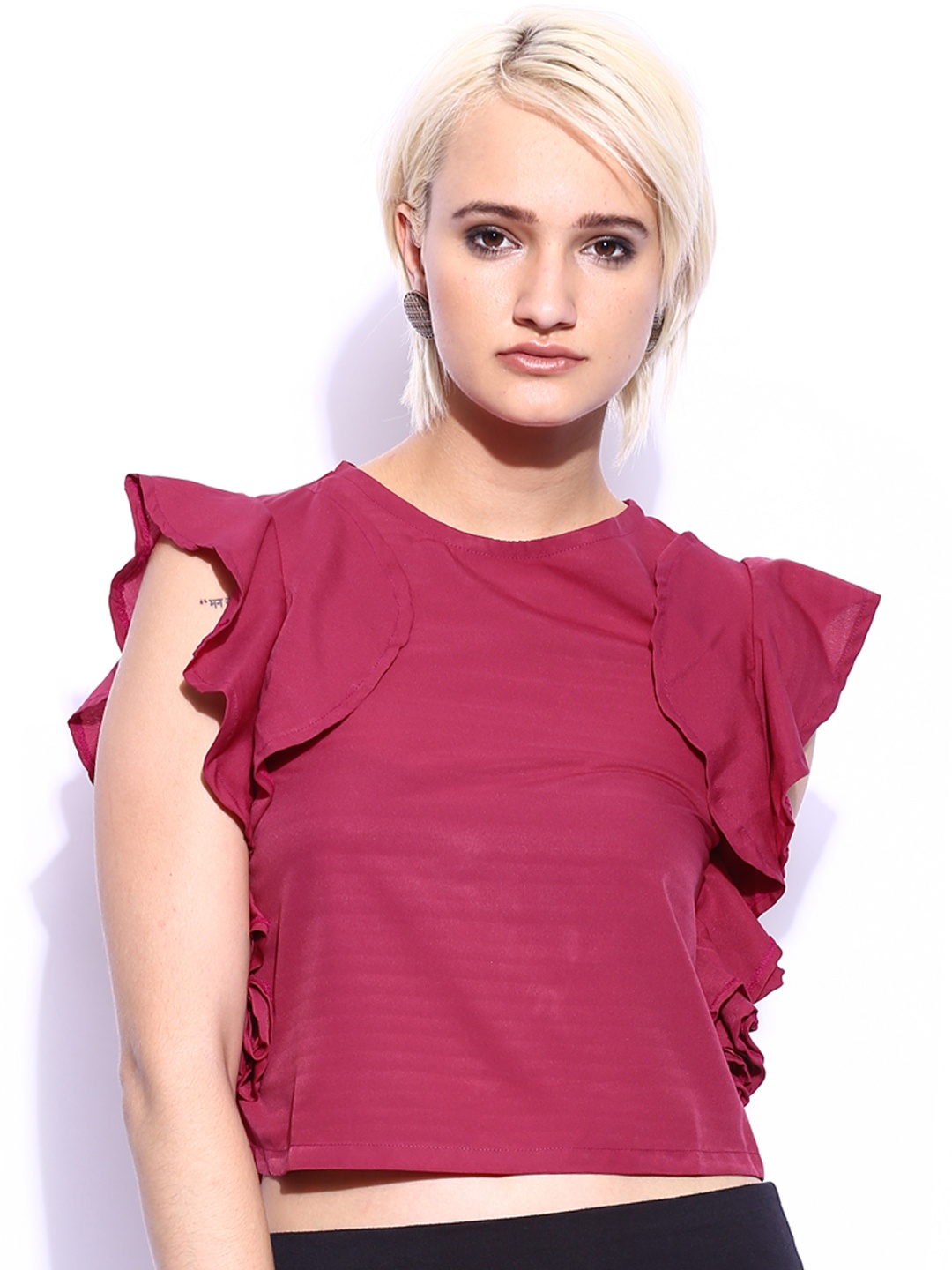 

Miss Chase Women Maroon Crop Top