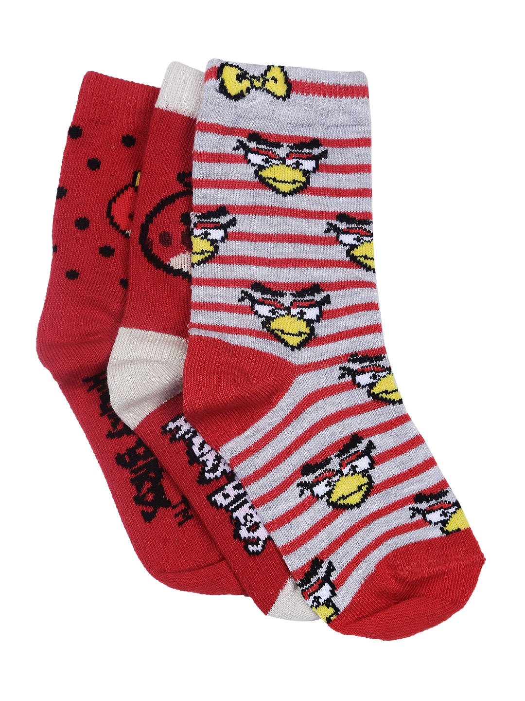 Myntra Angry Birds Girls Pack of 3 Red Socks 580830 | Buy Myntra Angry ...