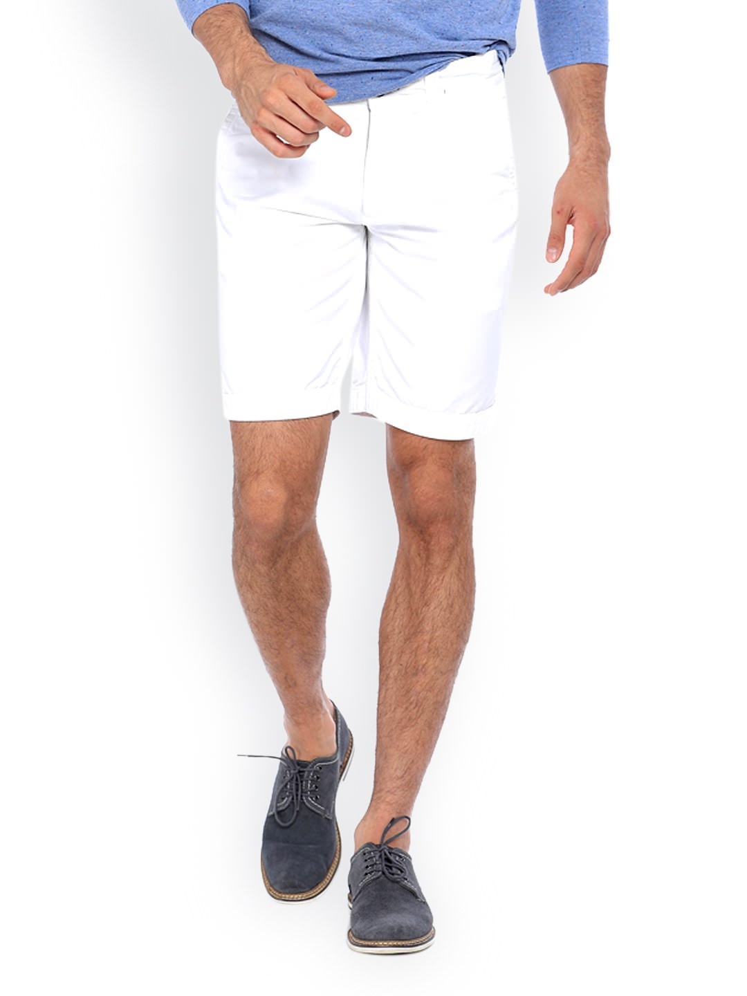 

Basics Men White Comfort Fit Shorts