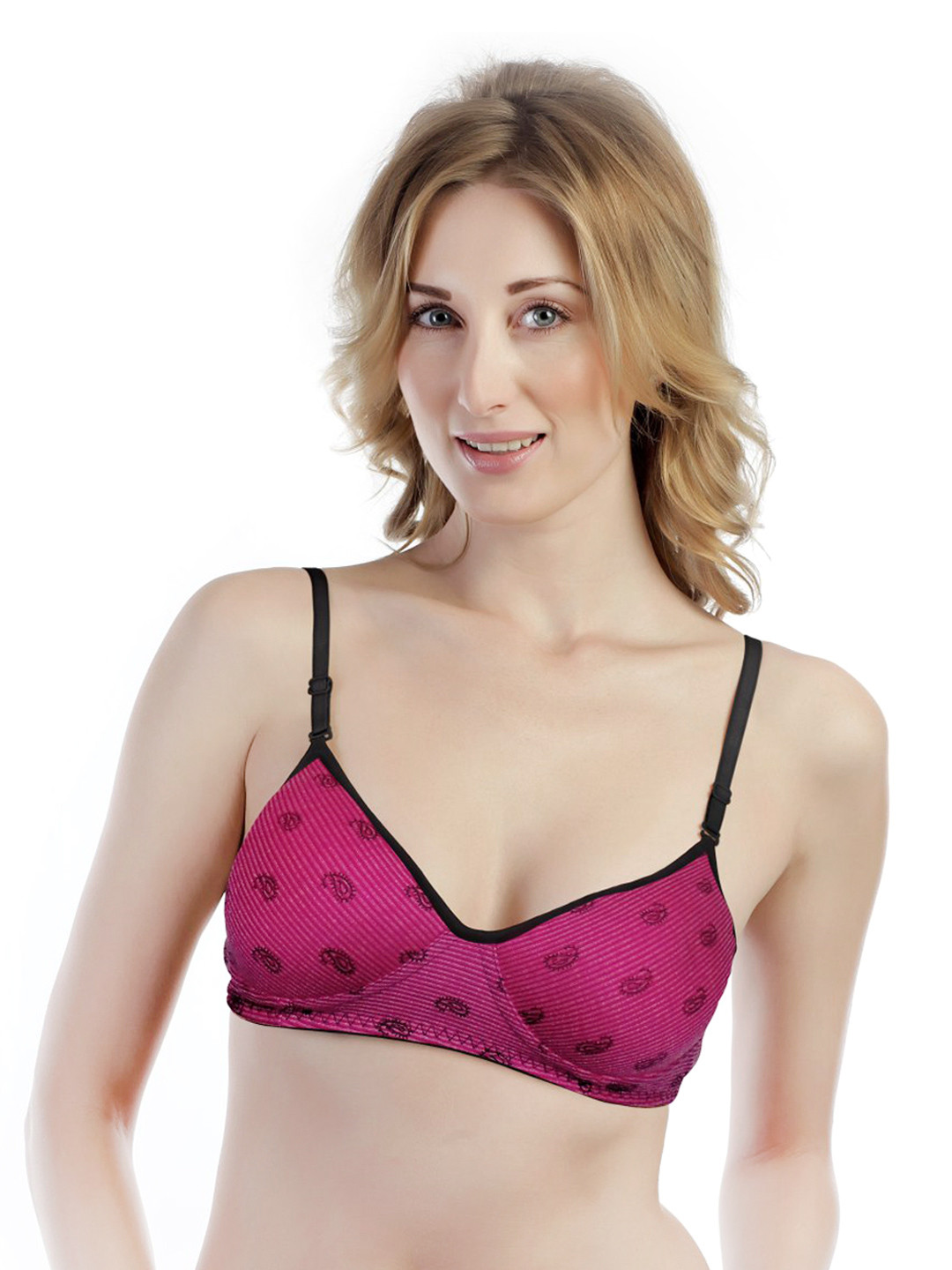 

Tweens Pink Printed Full Coverage T-shirt Bra TW1348DPK36C