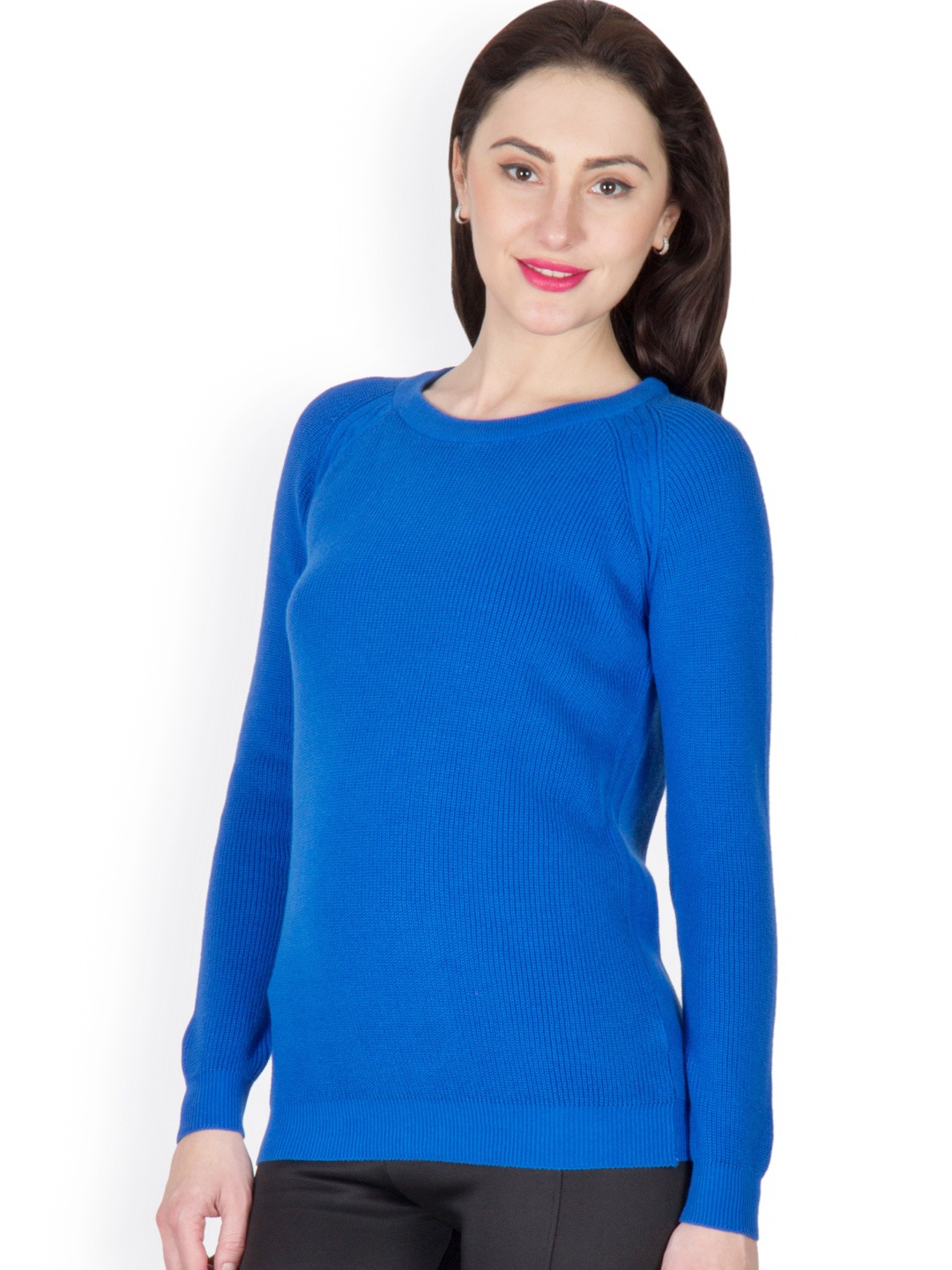 Myntra Peacot Women Royal Blue Sweater 610638 | Buy Myntra Peacot ...