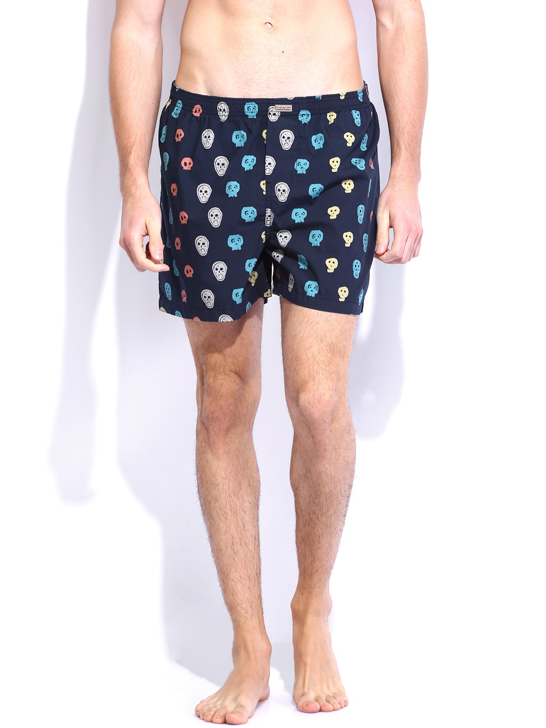 

Flying Machine Navy Printed Pure Cotton Boxers FMST0143, Navy blue